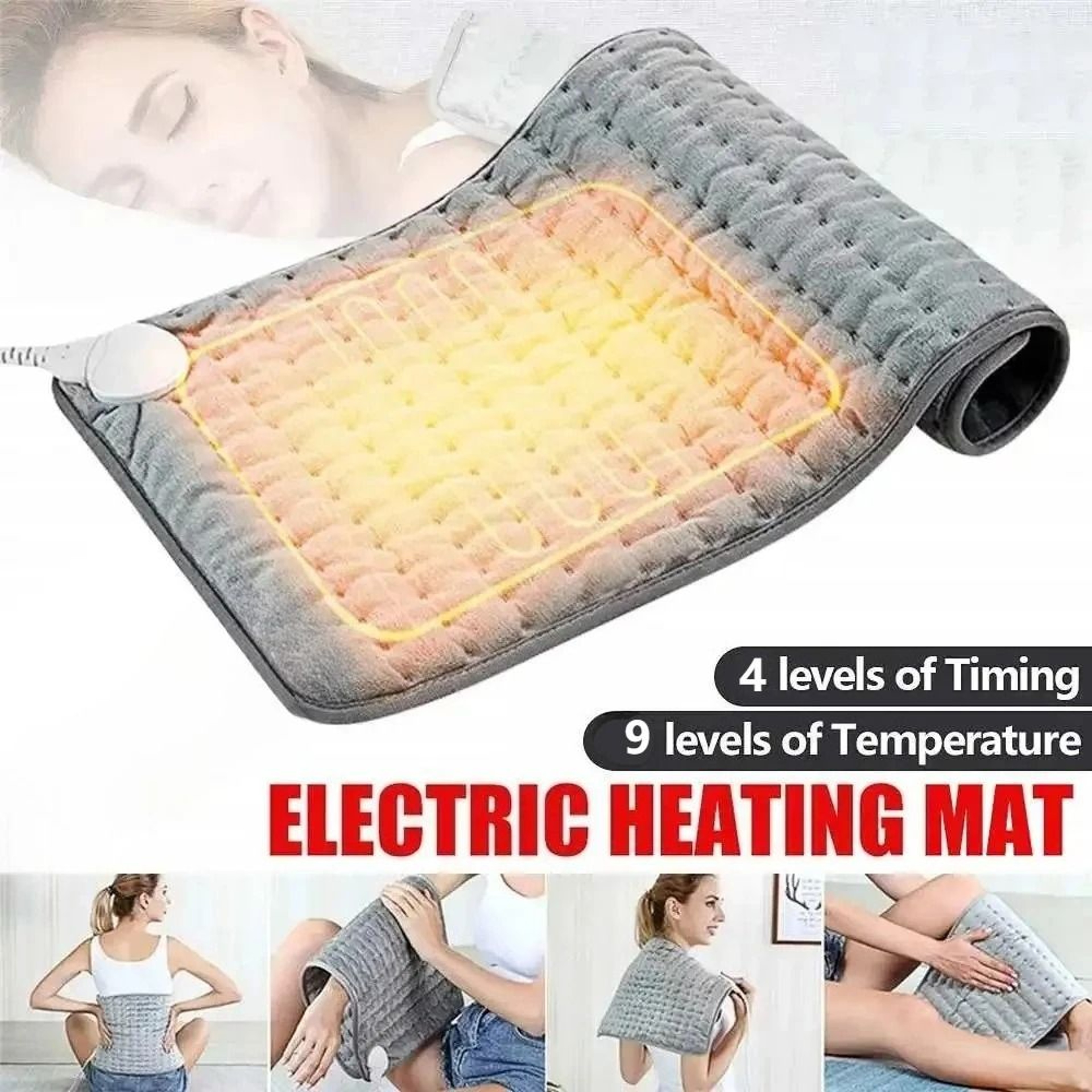 9Temp Electric Heating Pad For Back Pain And Muscle Relief 1