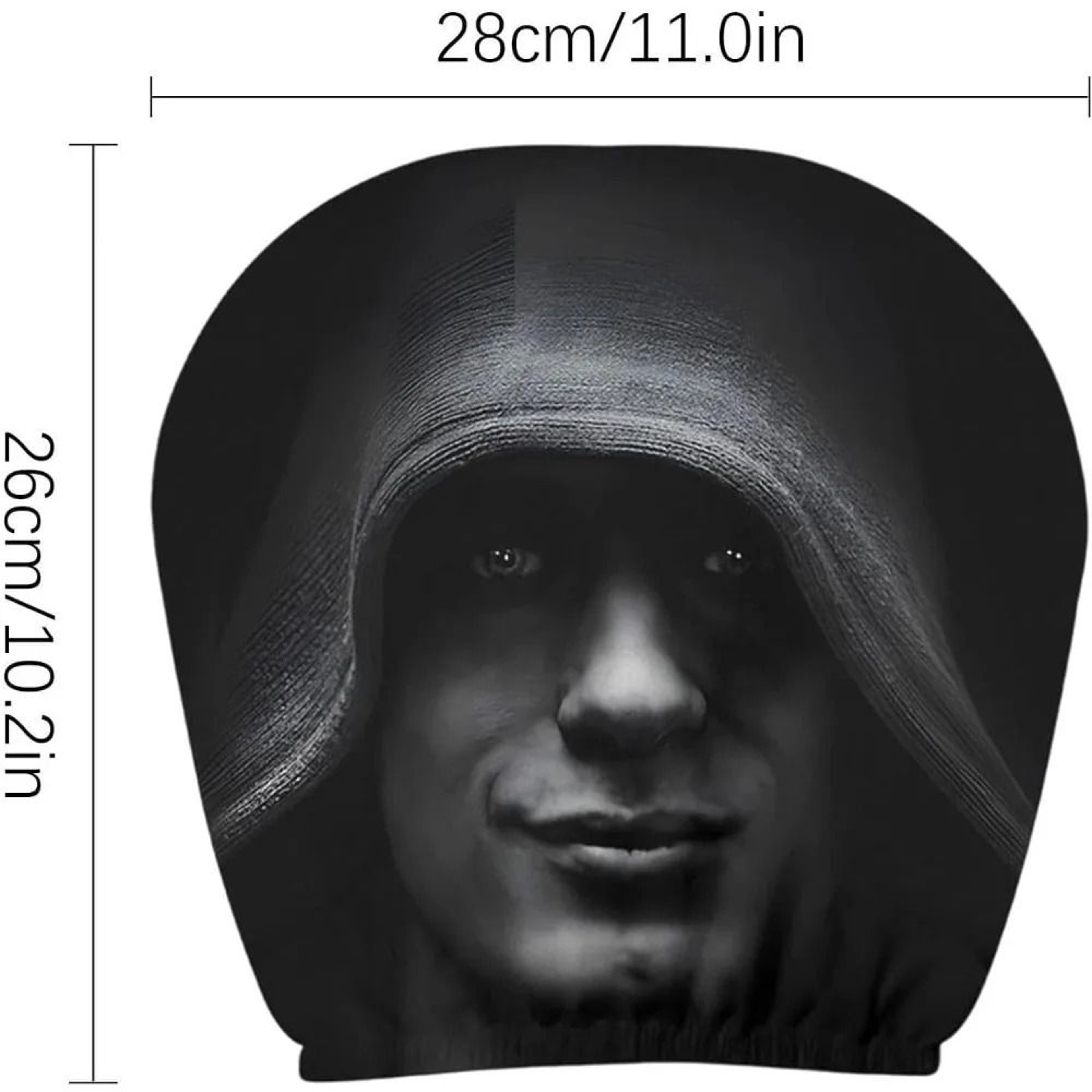 2Pcs Funny Portrait Print Elastic Car Headrest Covers 5
