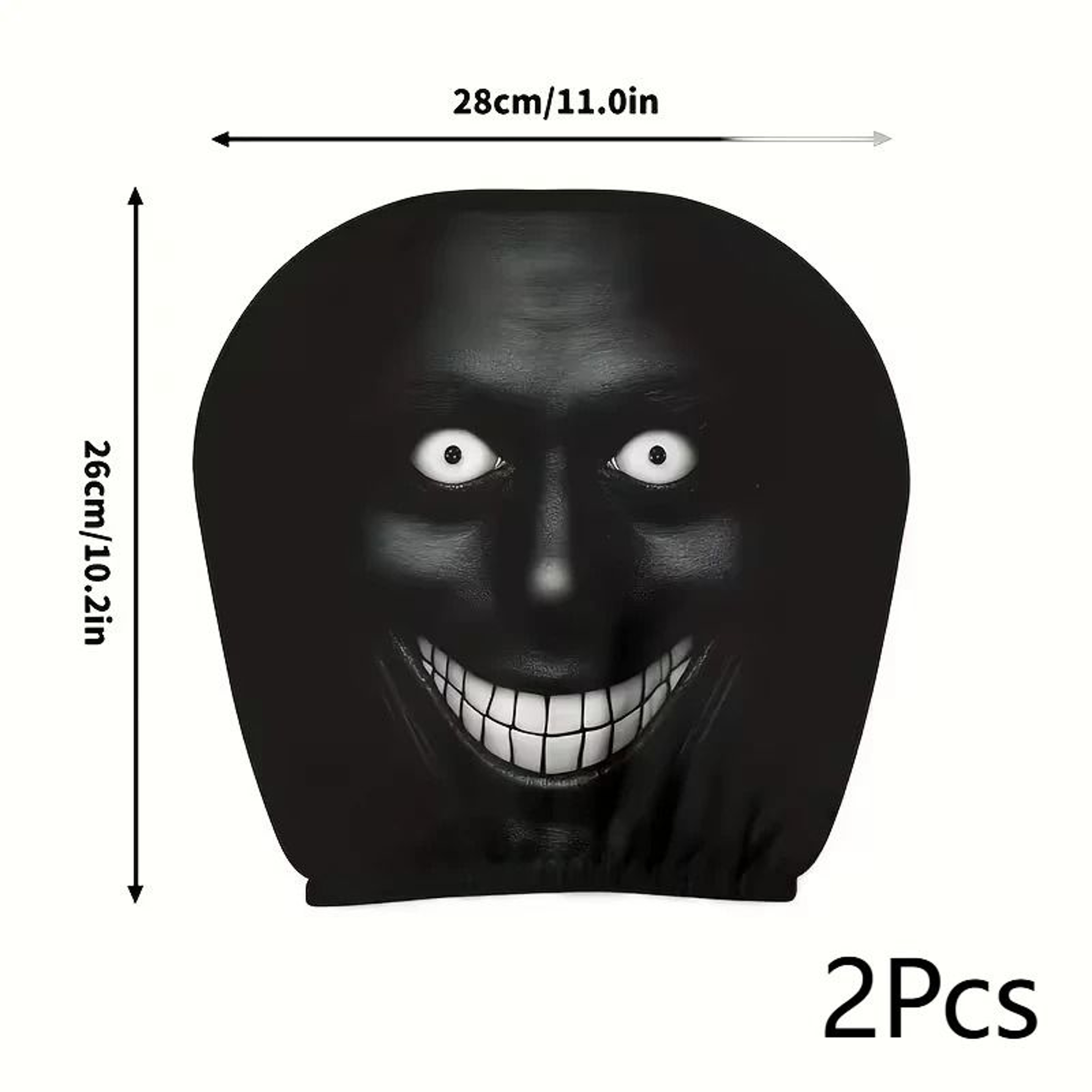 2Pcs Funny Portrait Print Elastic Car Headrest Covers 8