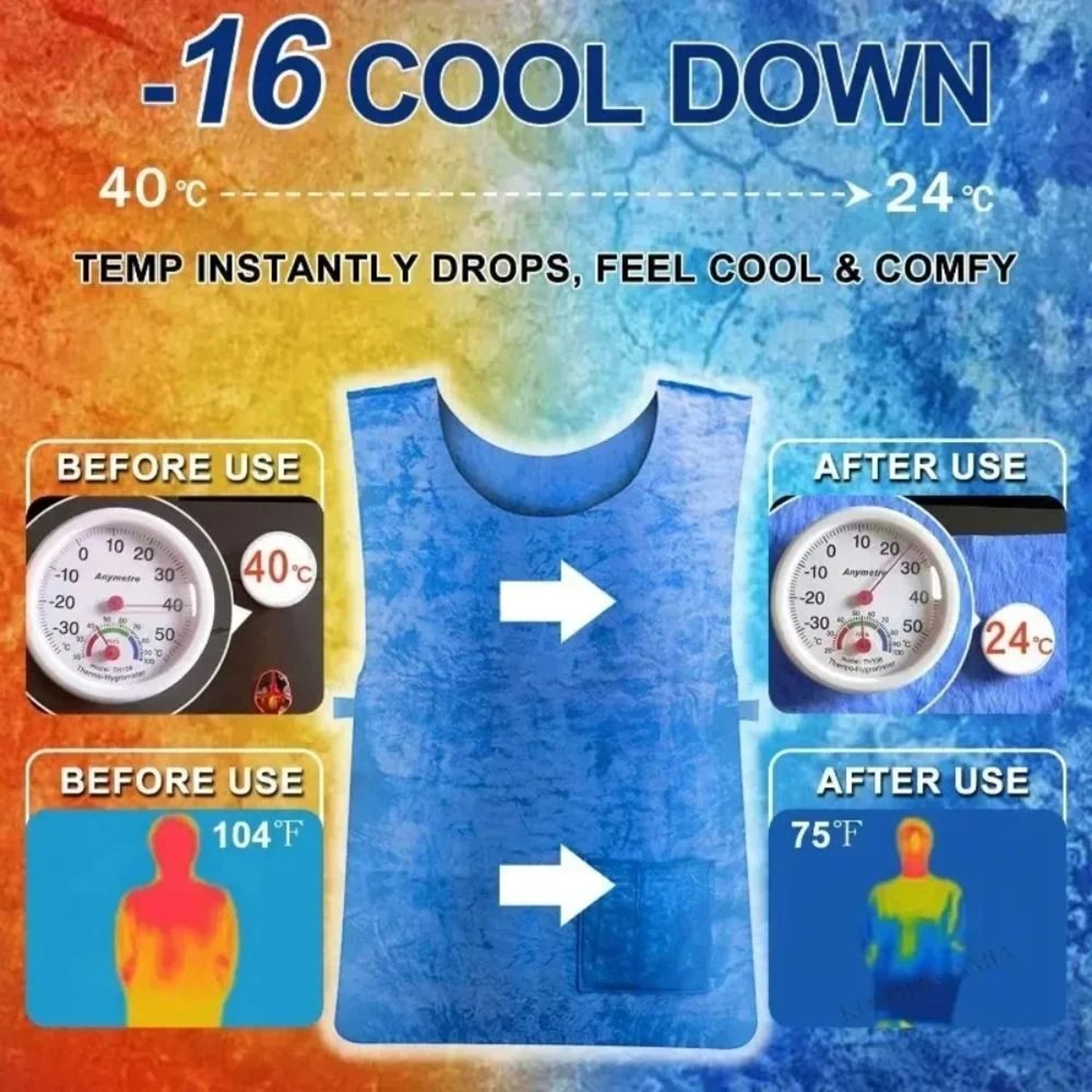PVA WaterActivated Evaporative Cooling Vest For Hot Weather 2