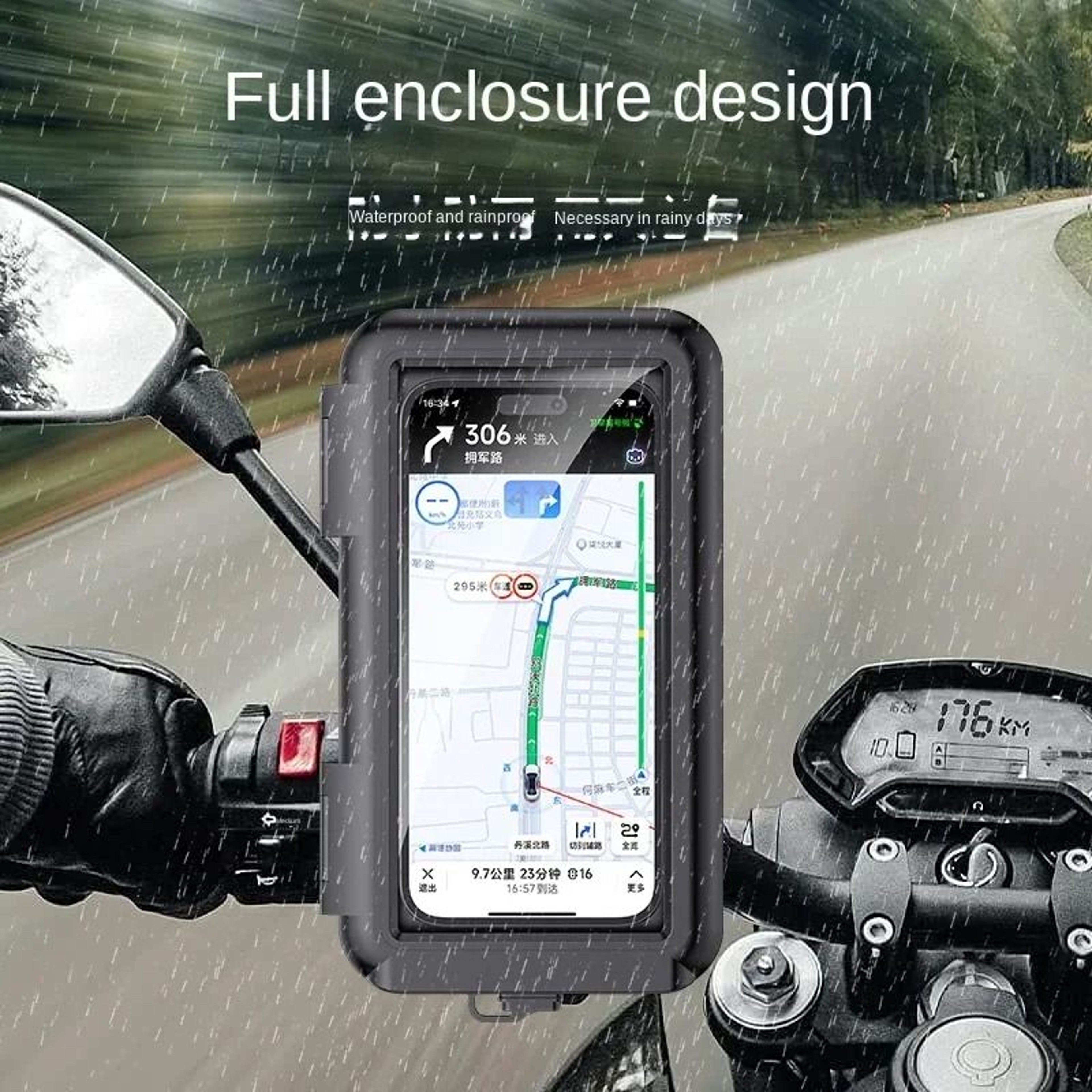 Waterproof Motorcycle And Bicycle Handlebar Phone Mount Bag 1