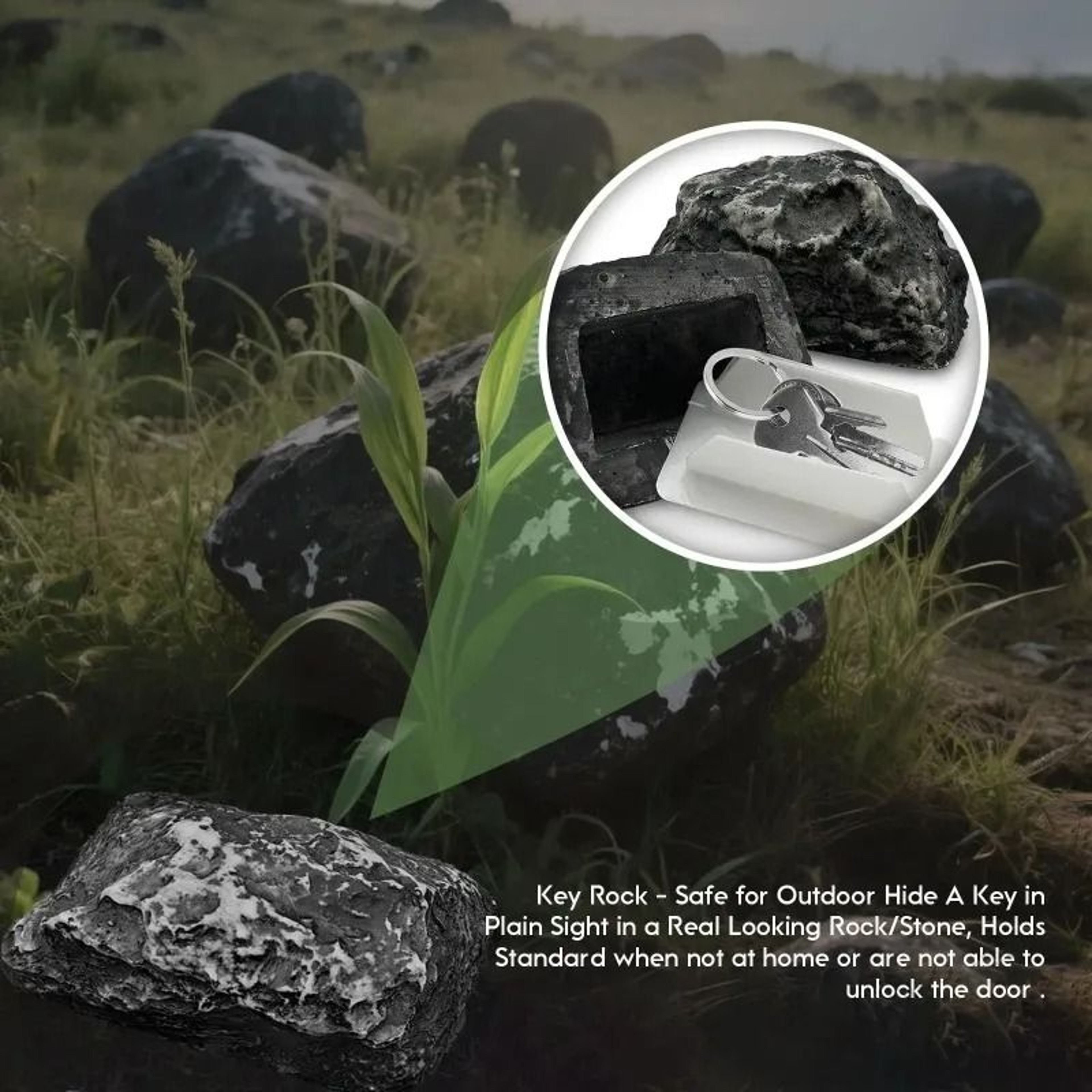 Simulated Stone Waterproof Garden Key Storage Box 1