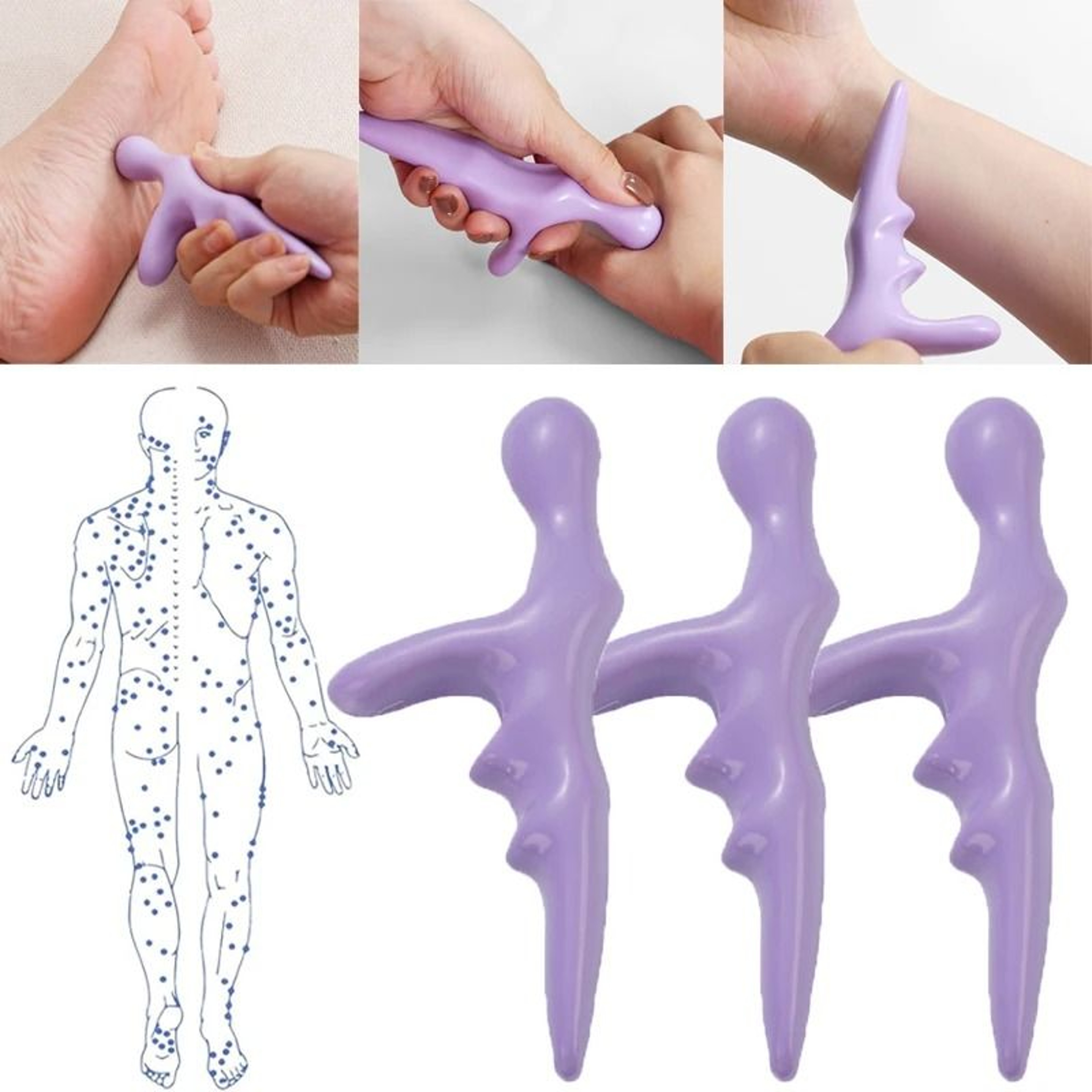 Trigger Point Massager TShaped Portable Muscle Deep Tissue Press Tool 3