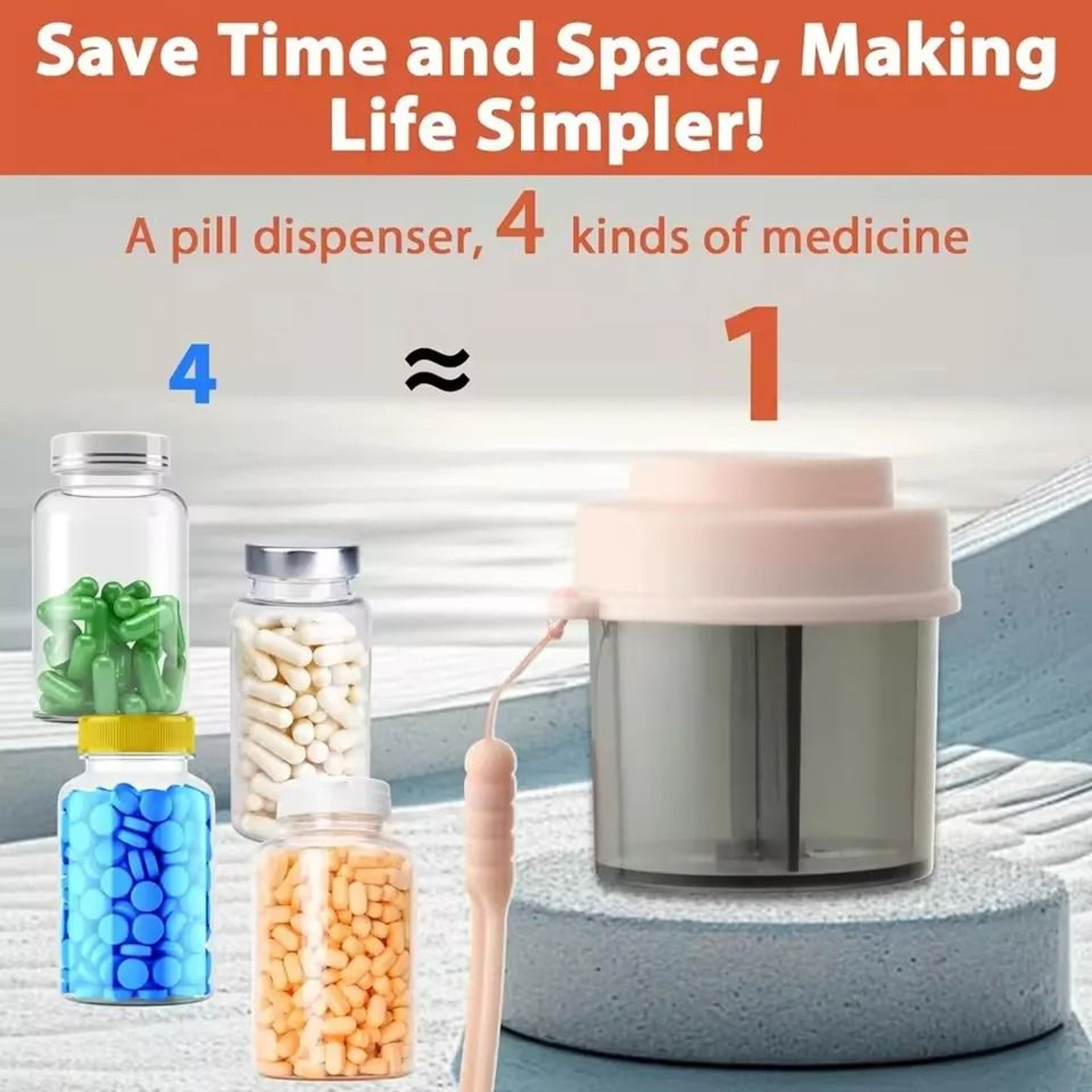 Waterproof Portable Pill Organizer Box With 4 Compartments For Travel 1