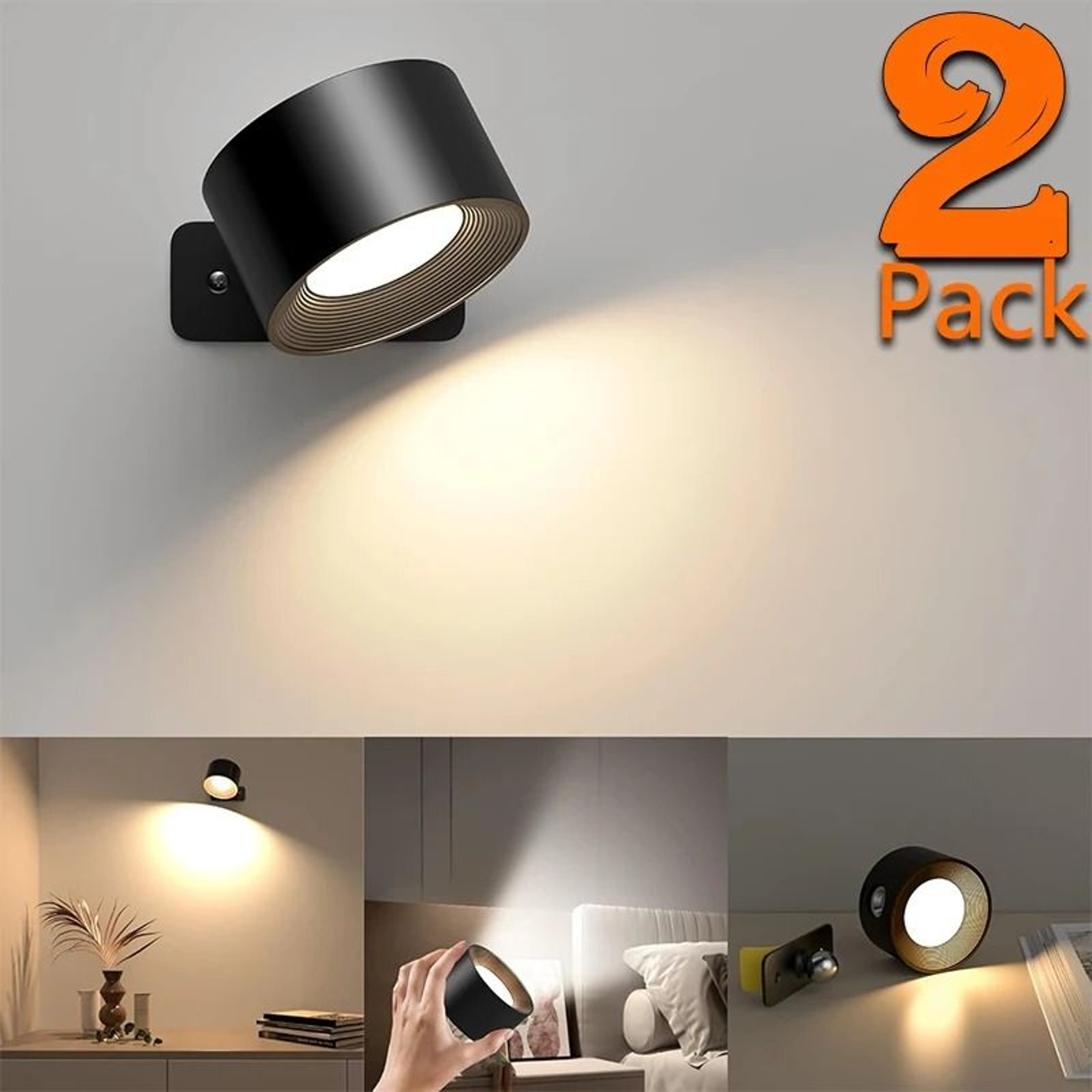 Magnetic 360 Degree Rotatable LED Wall Light With Touch And Remote Control 0