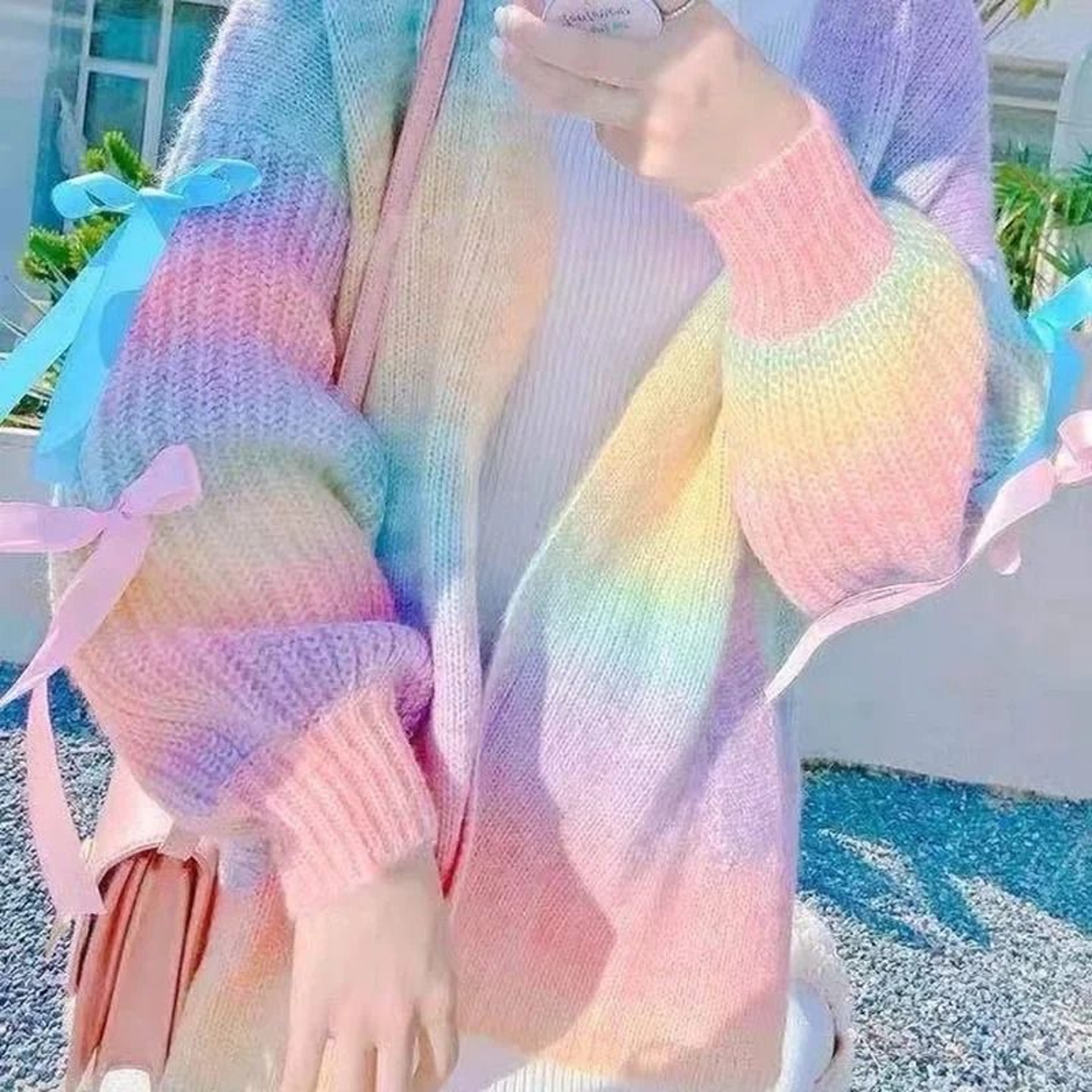 Gradient Colorful Mohair Rainbow Yarn 50g 200m HandWoven Soft Knitting Thread 5
