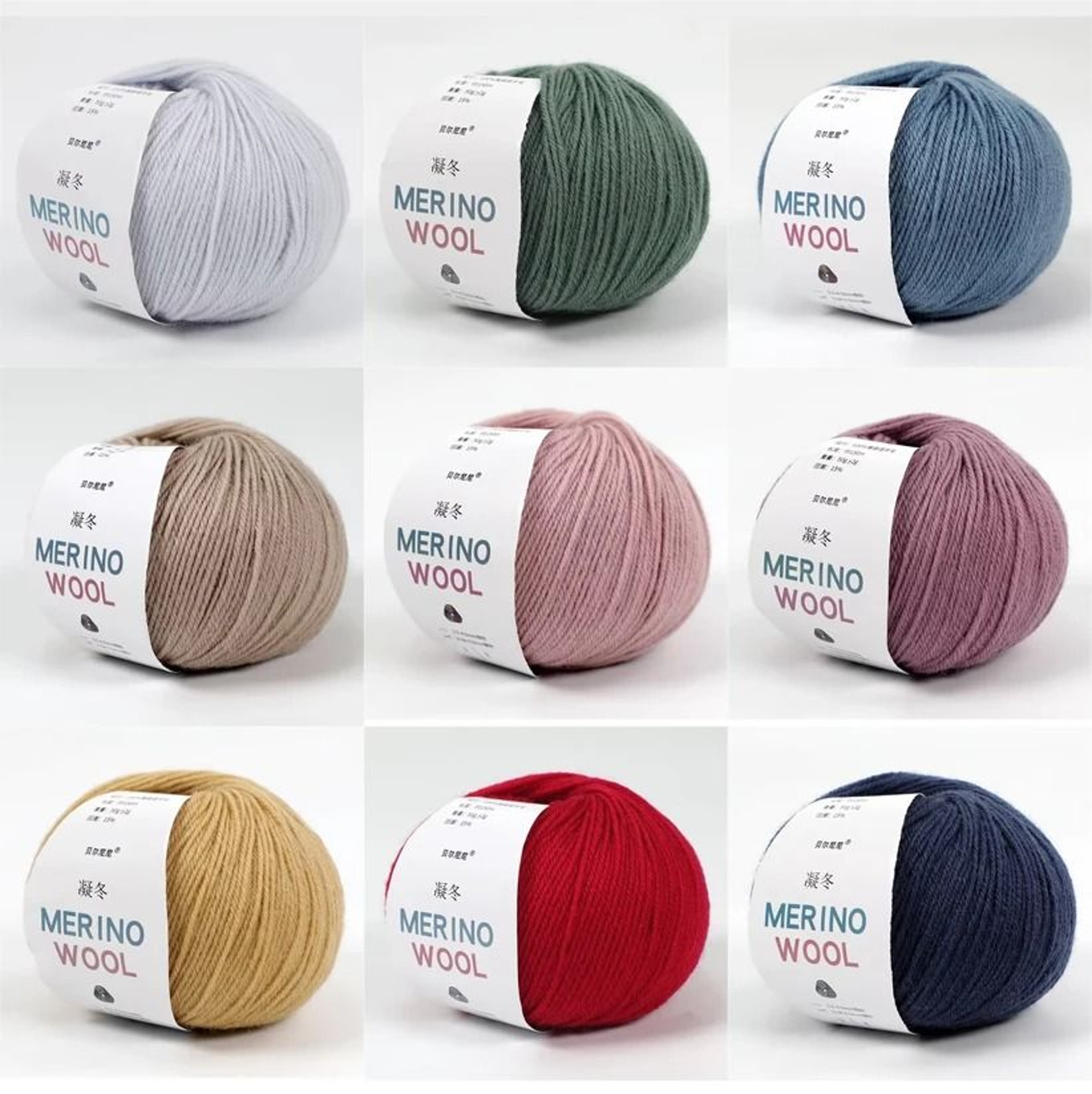 Merino Pure Wool Yarn 50g Medium Thick Soft Hand Knitted Crochet Thread For Clothes Scarves 0