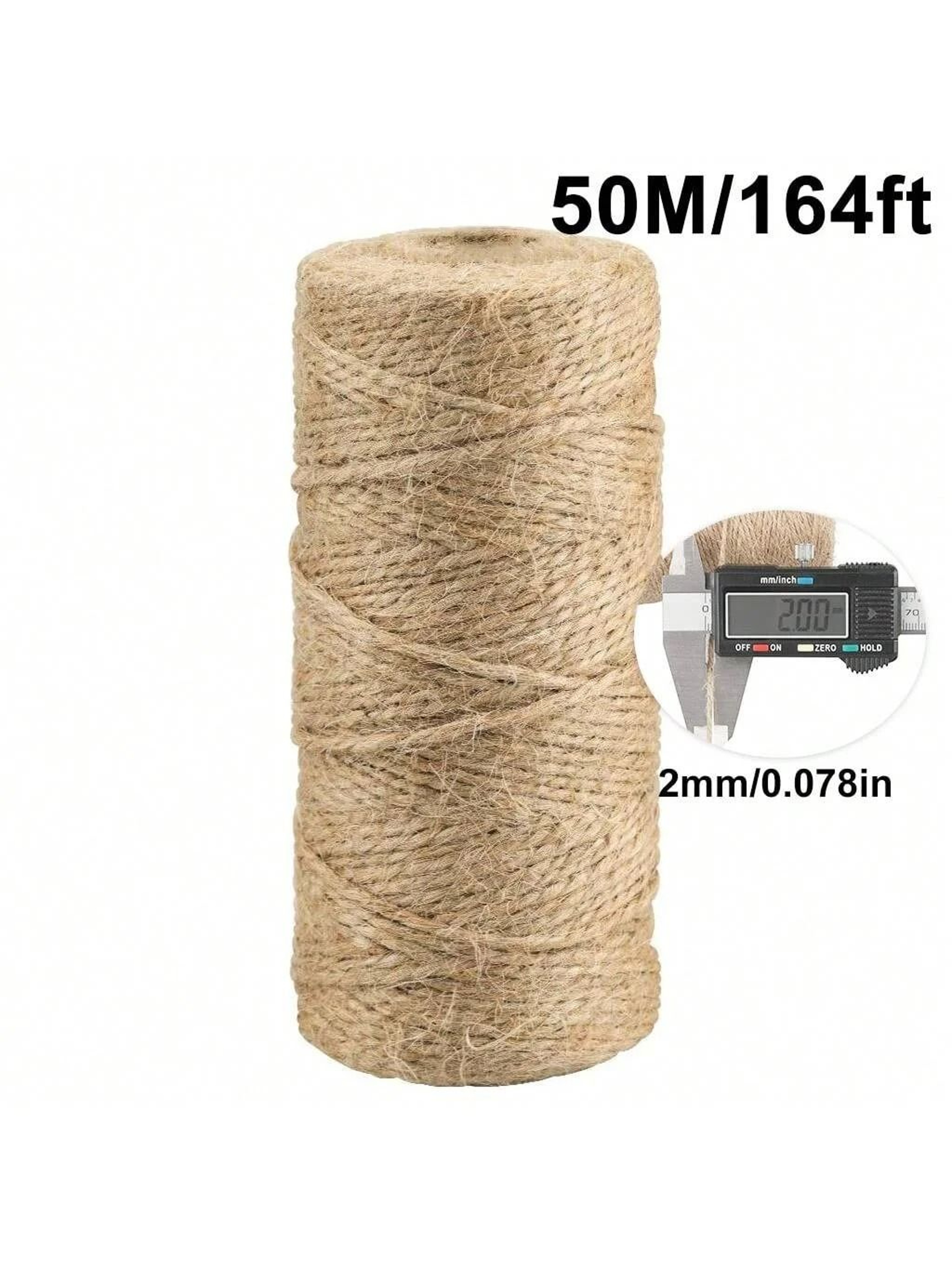 Natural Jute Rope 2mm Odorless Twine Cord For DIY Crafts Cat Scratching And Home Decor 0
