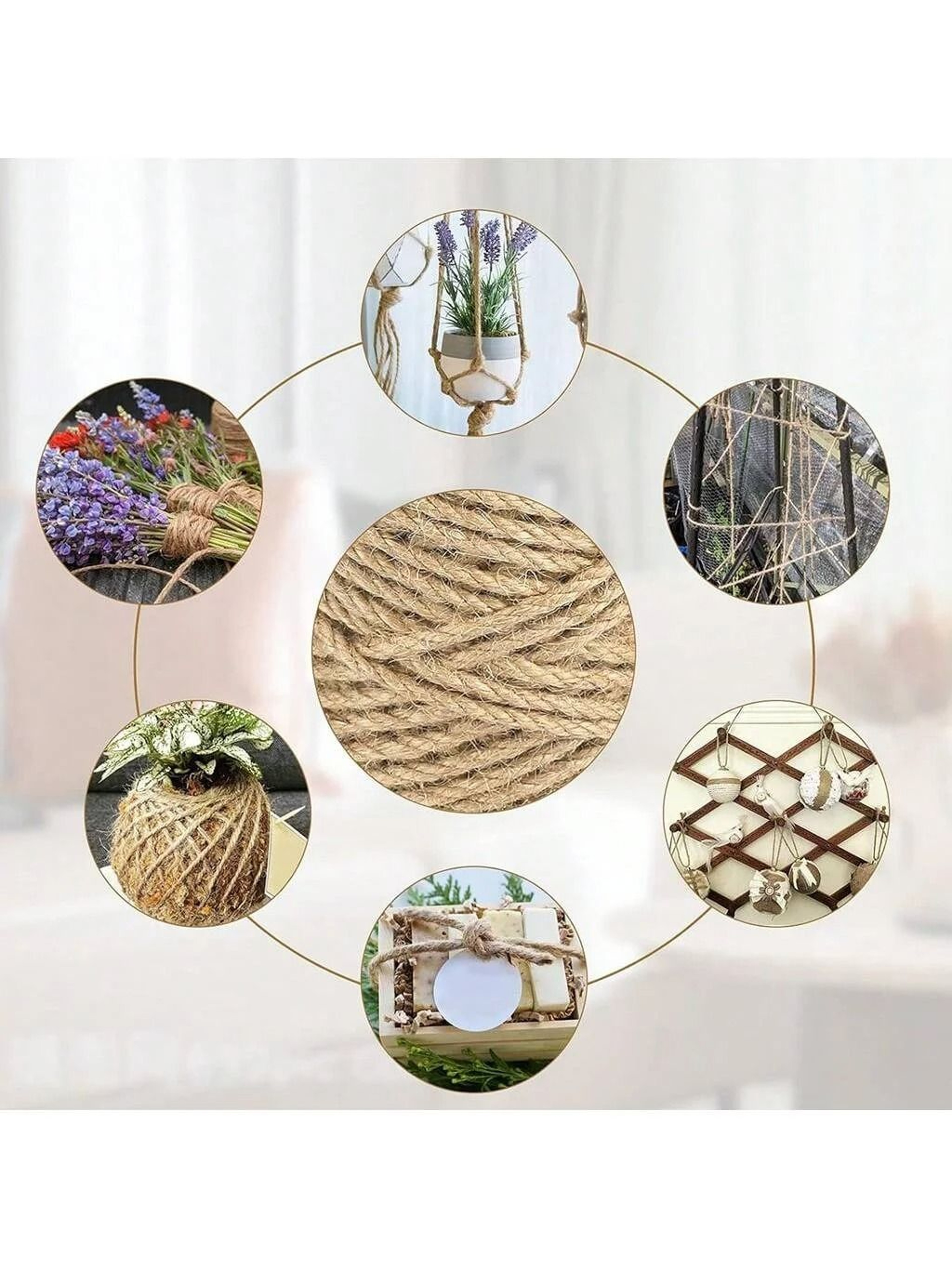 Natural Jute Rope 2mm Odorless Twine Cord For DIY Crafts Cat Scratching And Home Decor 5