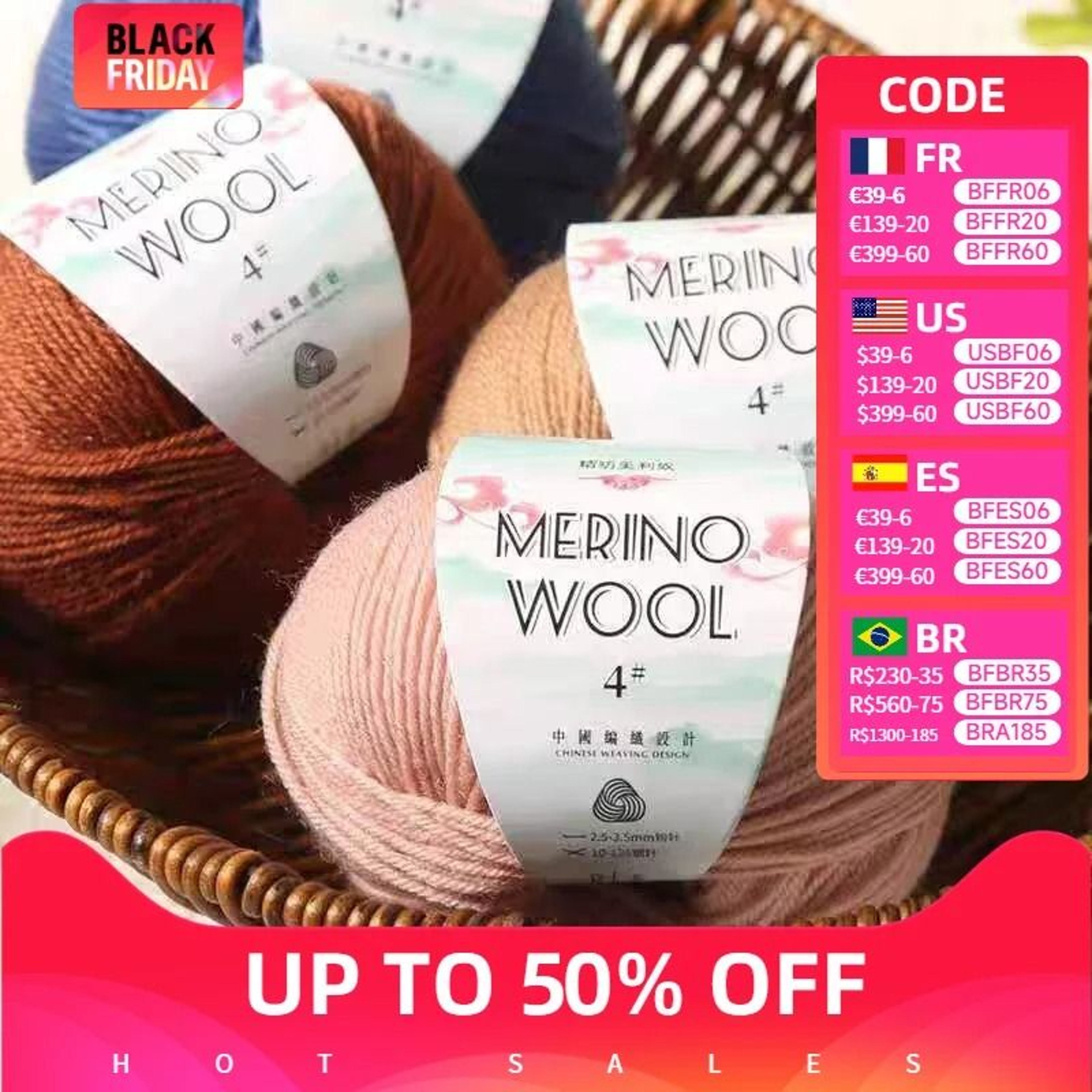 50g Coarse Merino Wool Yarn Ball Soft Cozy Hand Knitting Thread For Sweaters And Scarves 0