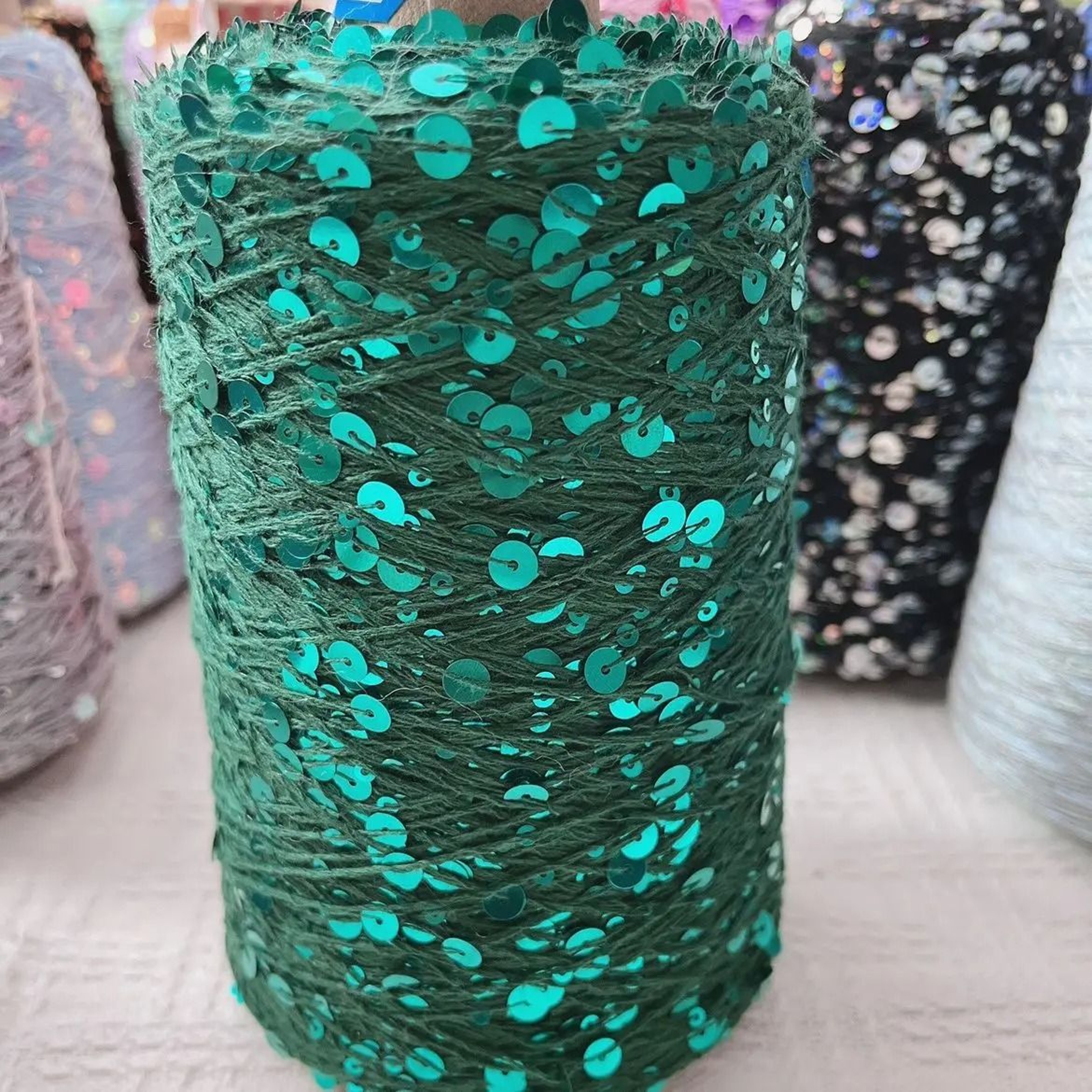 50g Sequins Cotton Yarn 6mm3mm Special Glitter Thread For DIY Crochet Dolls And Hand Knitting 0