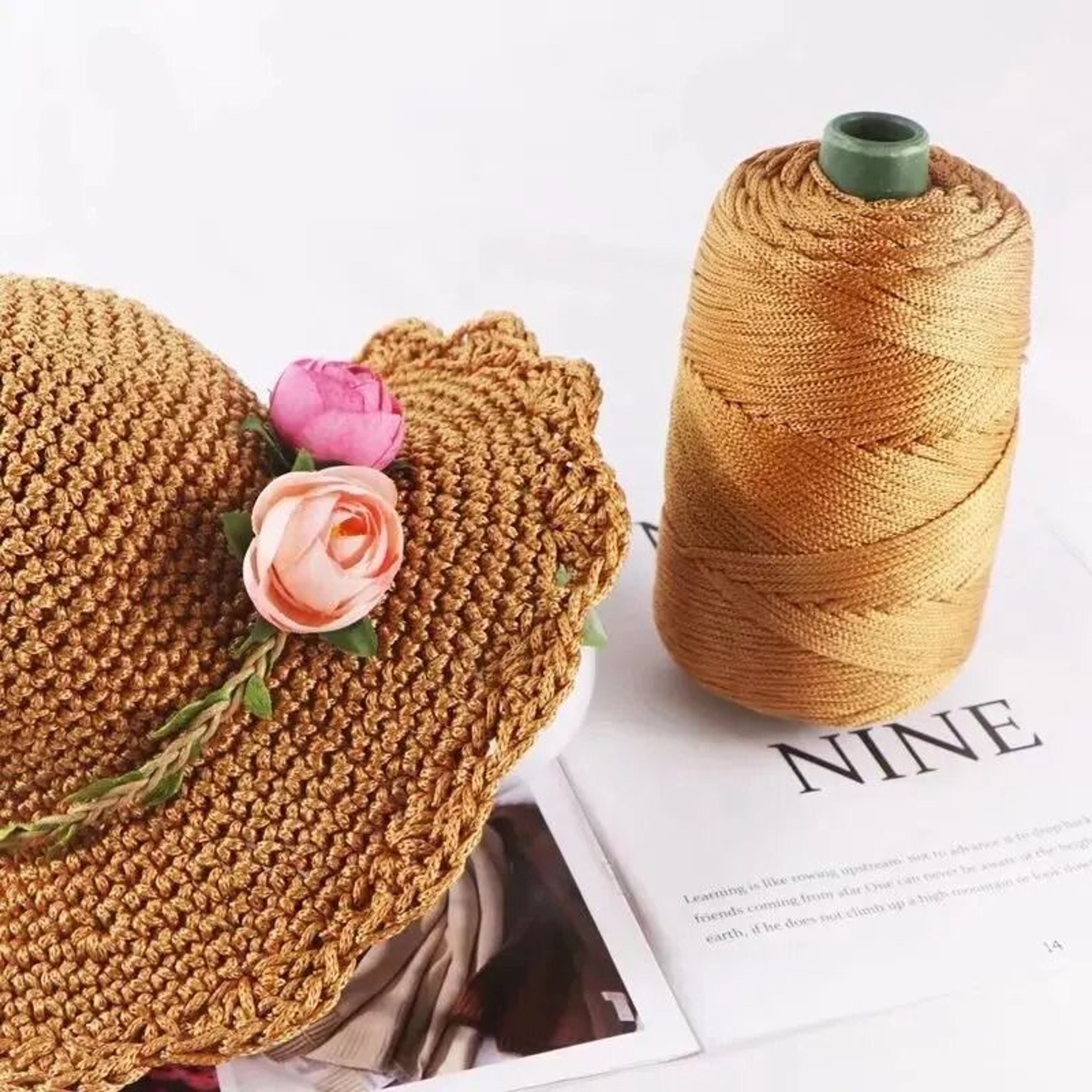 225g Lightweight Ice Silk Thread Soft Cool Yarn For Summer Sun Hats Baskets And Cushions 2