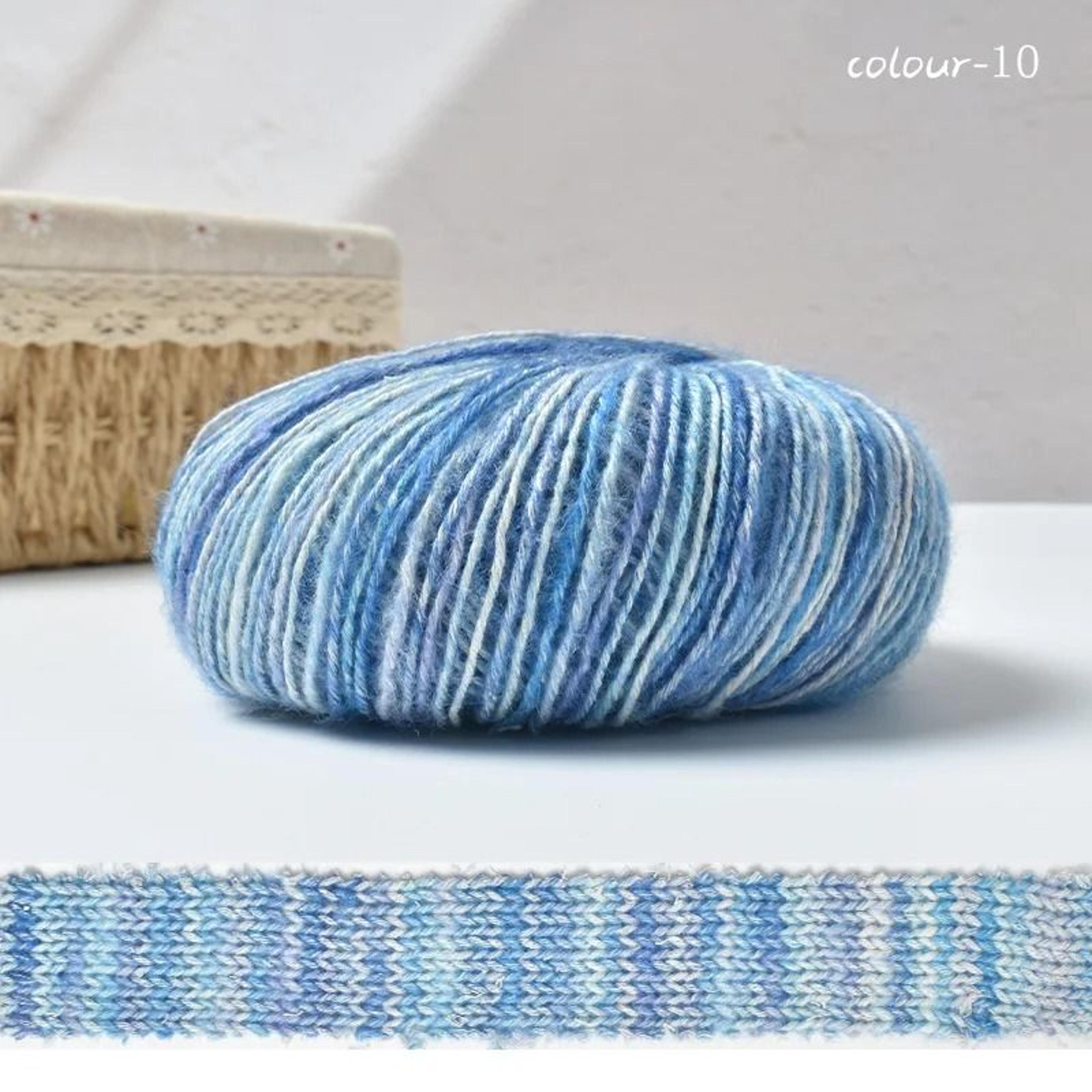 50g Gradient Cake Yarn Mohair Cotton Blend Soft Winter Thread For Crochet Scarves Hats And Clothing 7