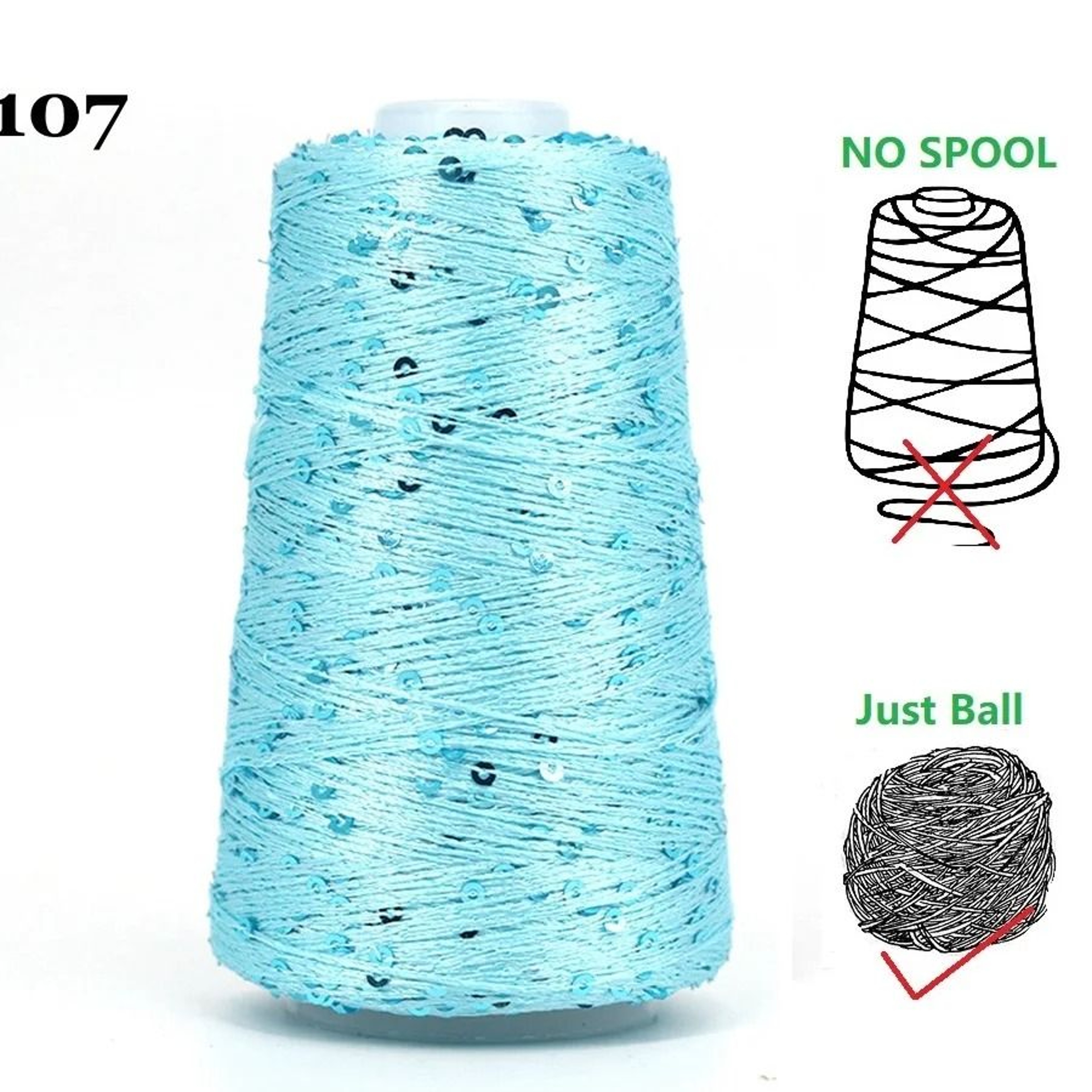 50g 140M Sequins Cotton Yarn 6mm3mm Special Glitter Match Thread For DIY Crochet Dolls And Knitting 12