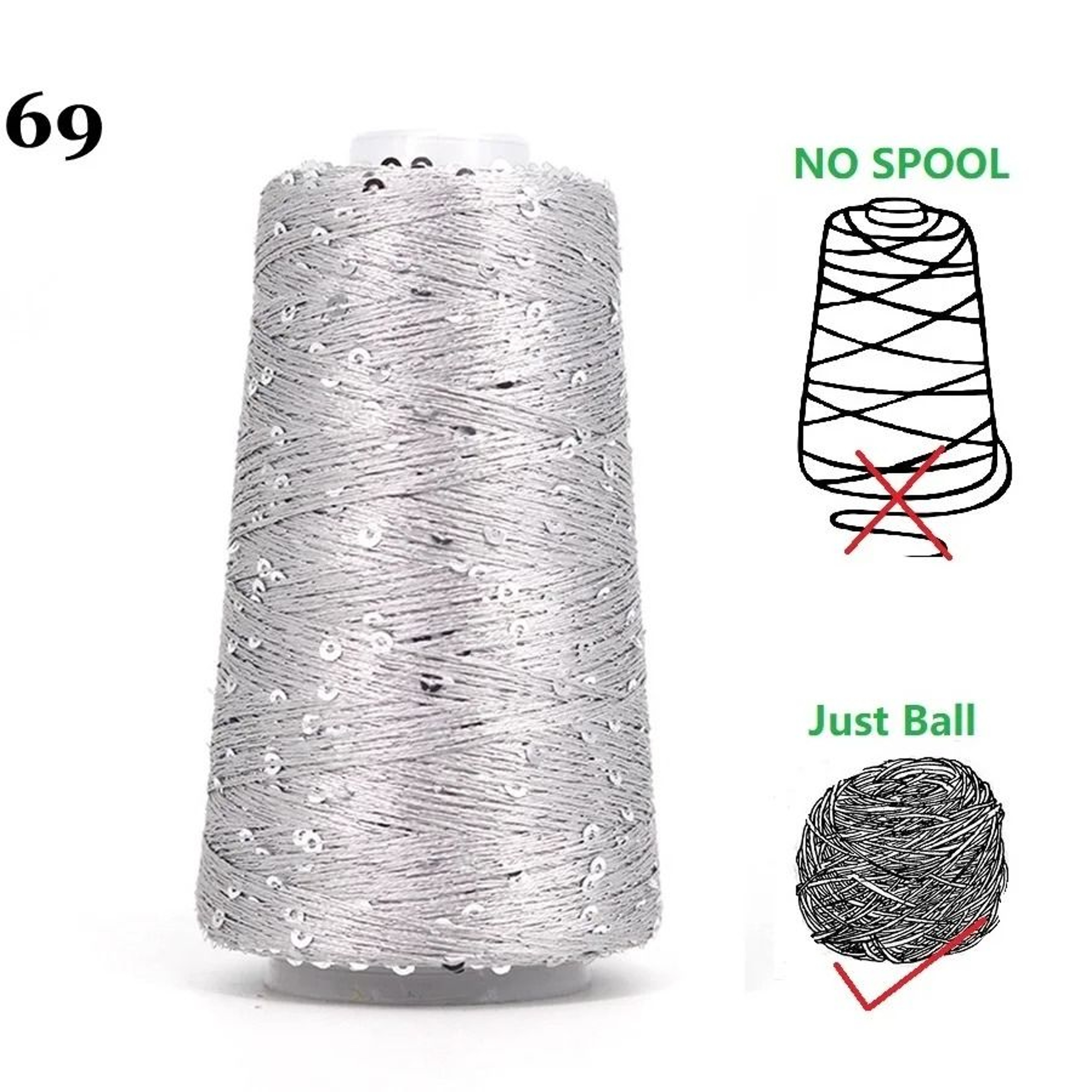 50g 140M Sequins Cotton Yarn 6mm3mm Special Glitter Match Thread For DIY Crochet Dolls And Knitting 13