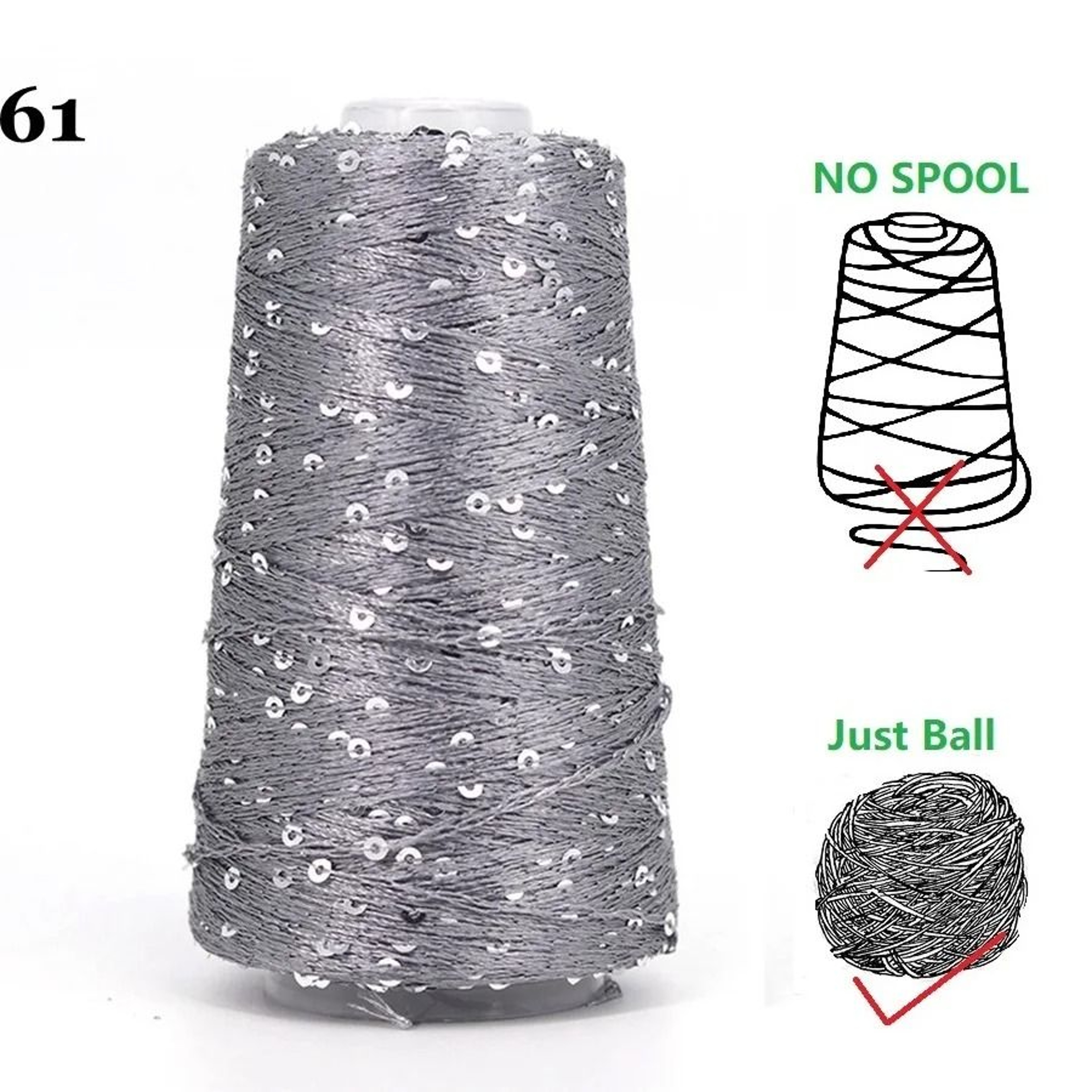 50g 140M Sequins Cotton Yarn 6mm3mm Special Glitter Match Thread For DIY Crochet Dolls And Knitting 25