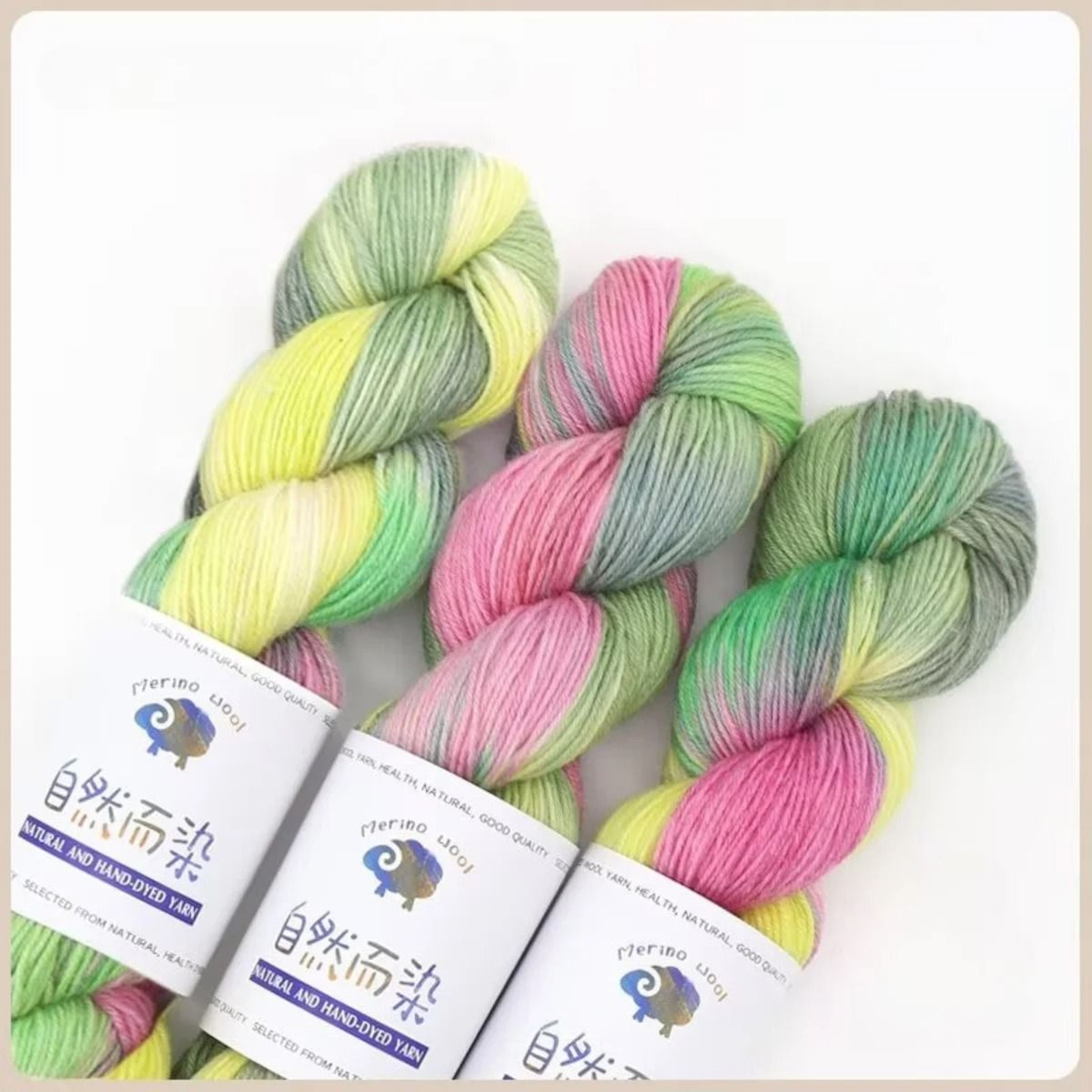 3Pcs Set Merino Wool Yarn Soft Rainbow HandDyed Thread For DIY Knitting Sweaters Scarves And Hats 11