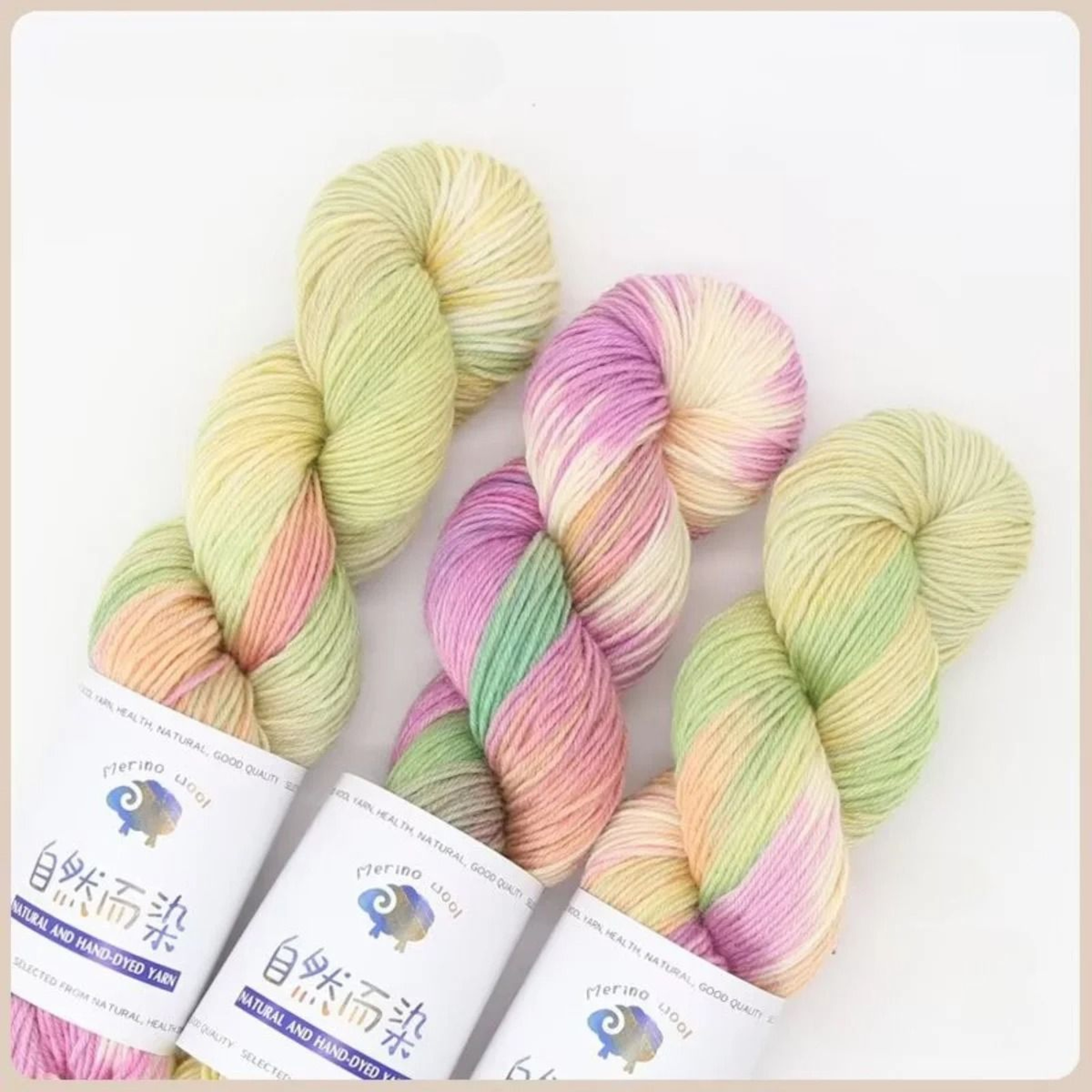 3Pcs Set Merino Wool Yarn Soft Rainbow HandDyed Thread For DIY Knitting Sweaters Scarves And Hats 17