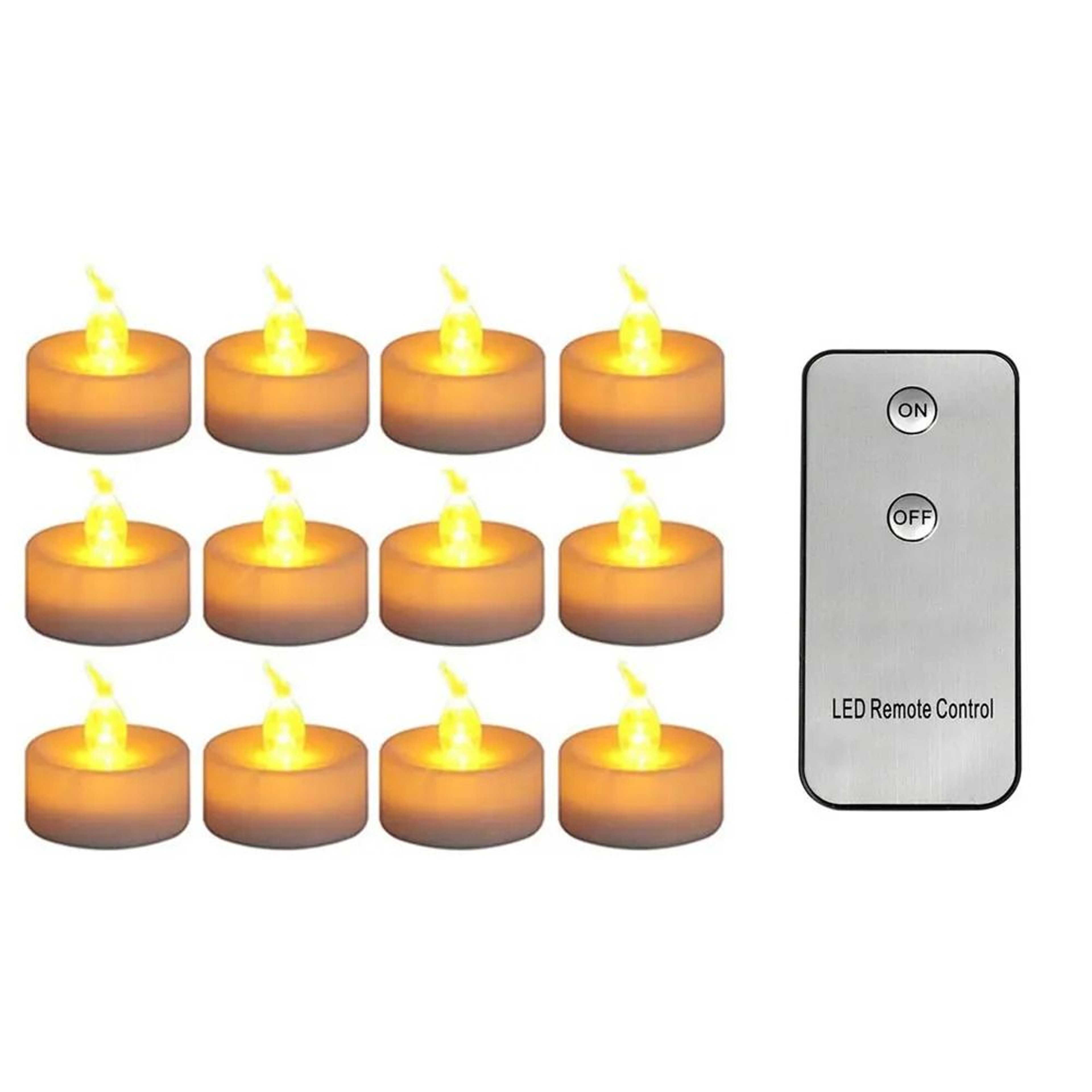3 6 Or 12 Pcs Remote Control White Flameless LED Tealight Candles Yellow Flickering Light Set For P 0
