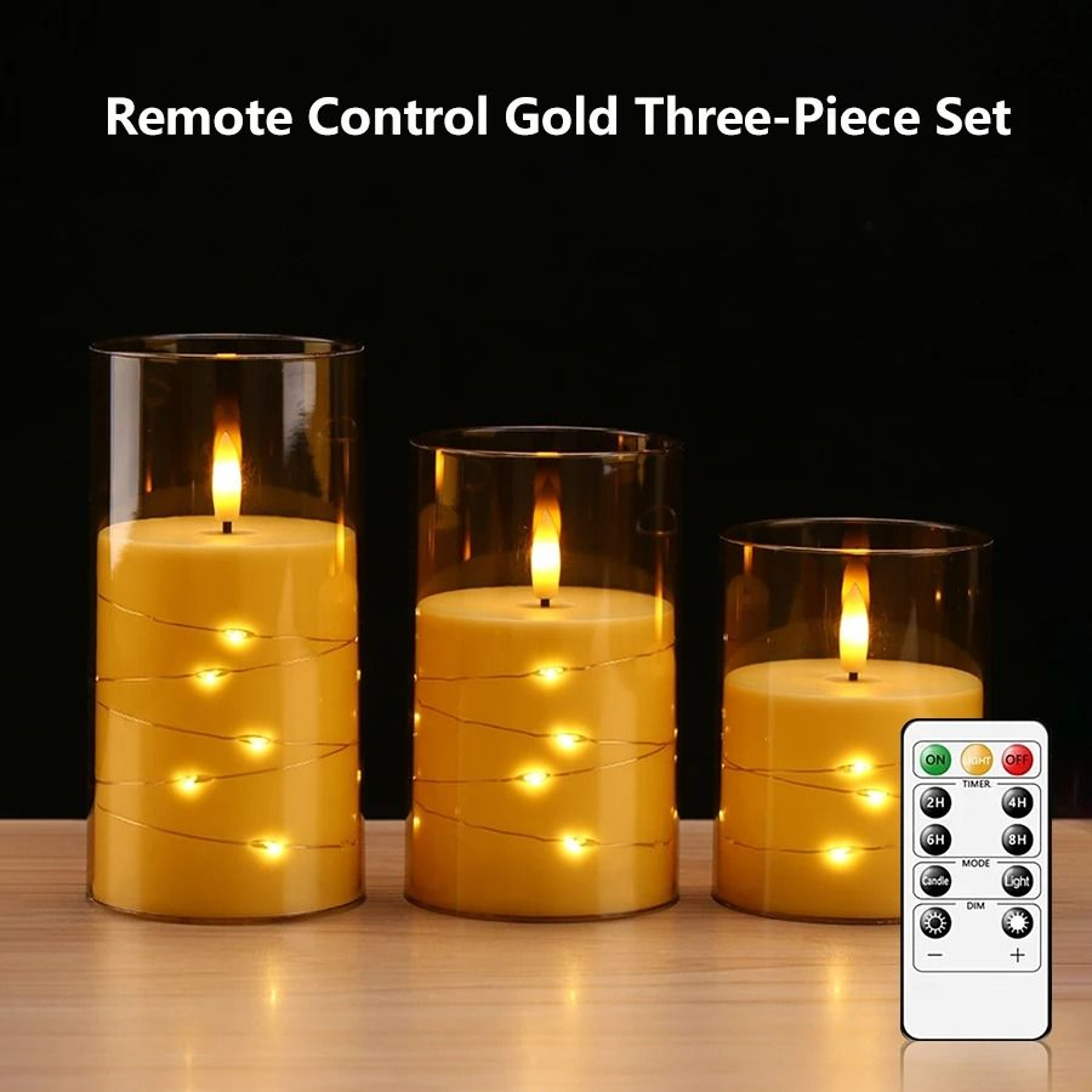 Flameless LED Pillar Candles With Embedded Star String Remote Control And Timer For Home And Holida 7