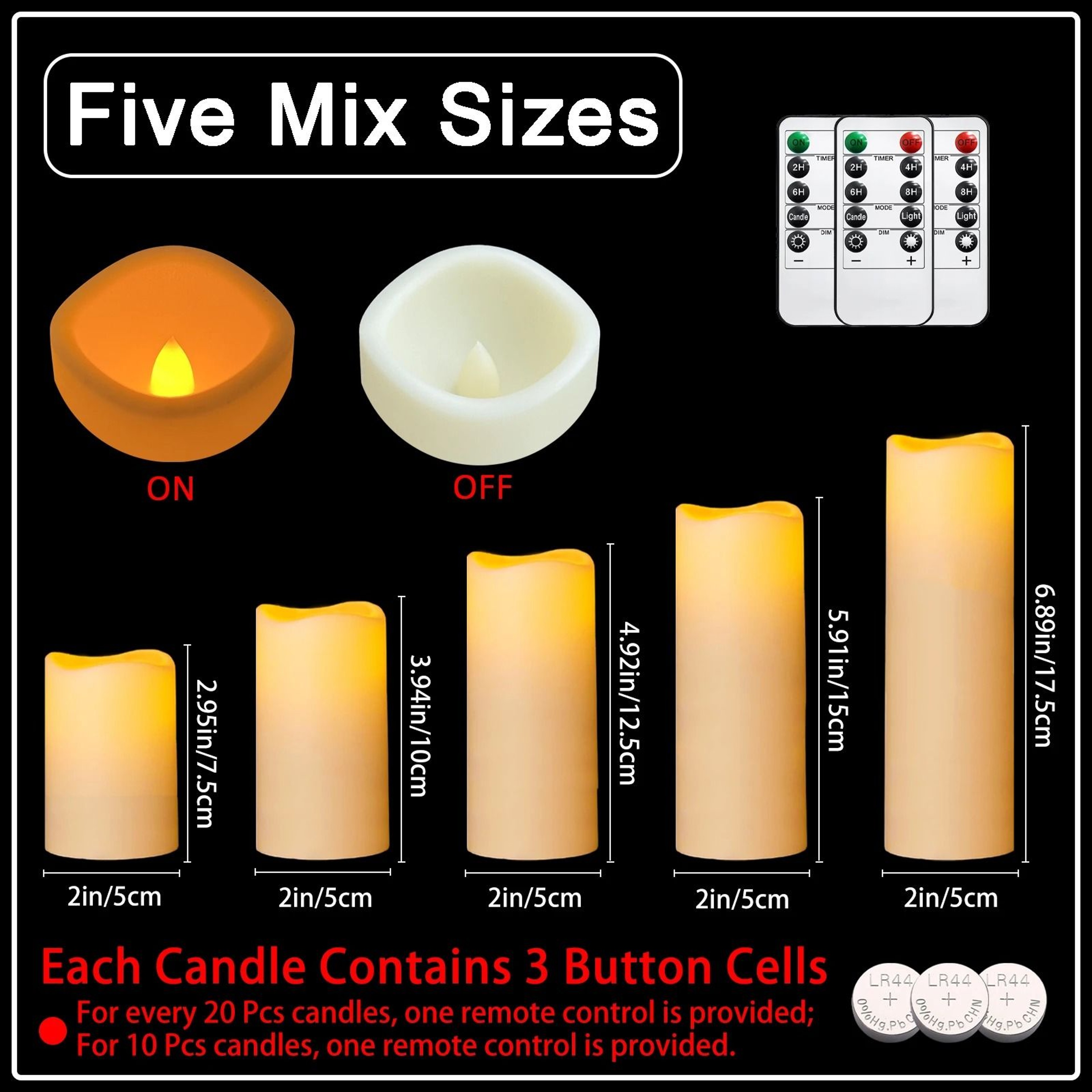 10 To 60 Pcs 3 To 7 Inch LED Flameless Pillar Candles Flickering Candlelight Set For Weddings Conce 14