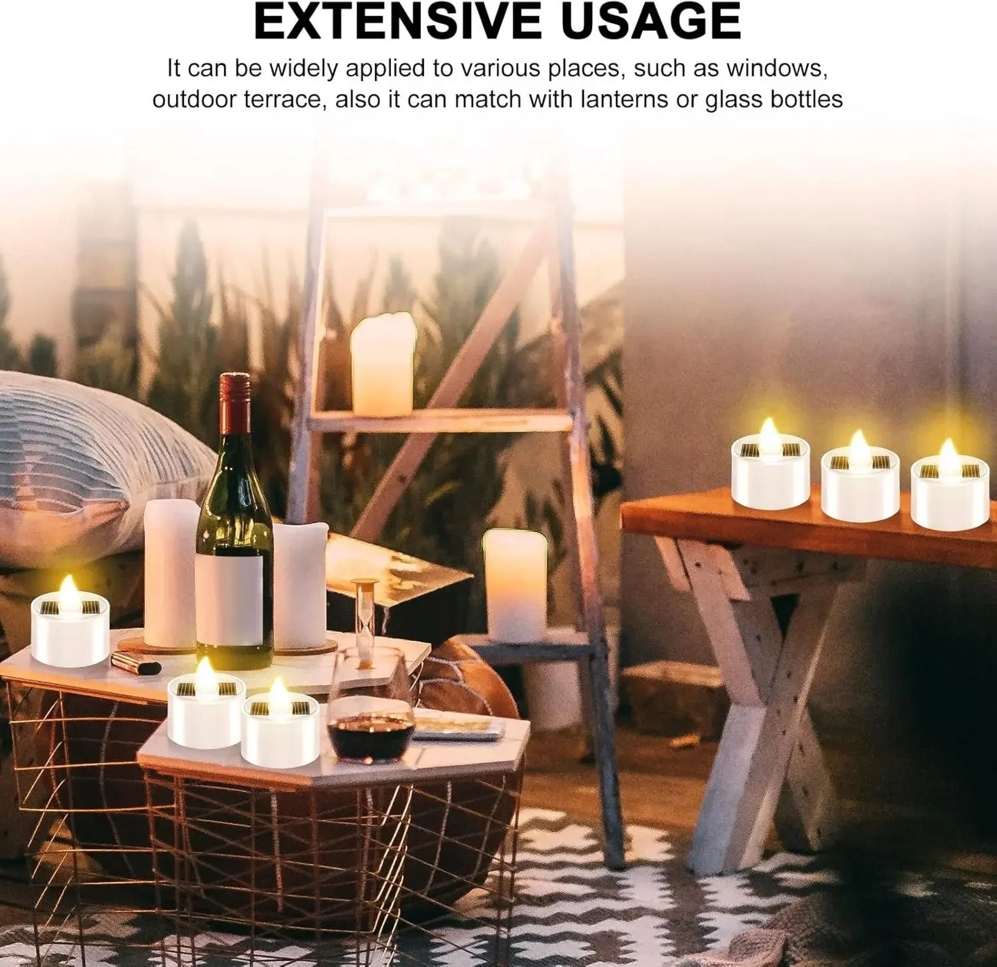 1 To 10 PCS Outdoor Solar Powered LED Tea Light Candles Realistic Flickering Lights For Patio Garde 5