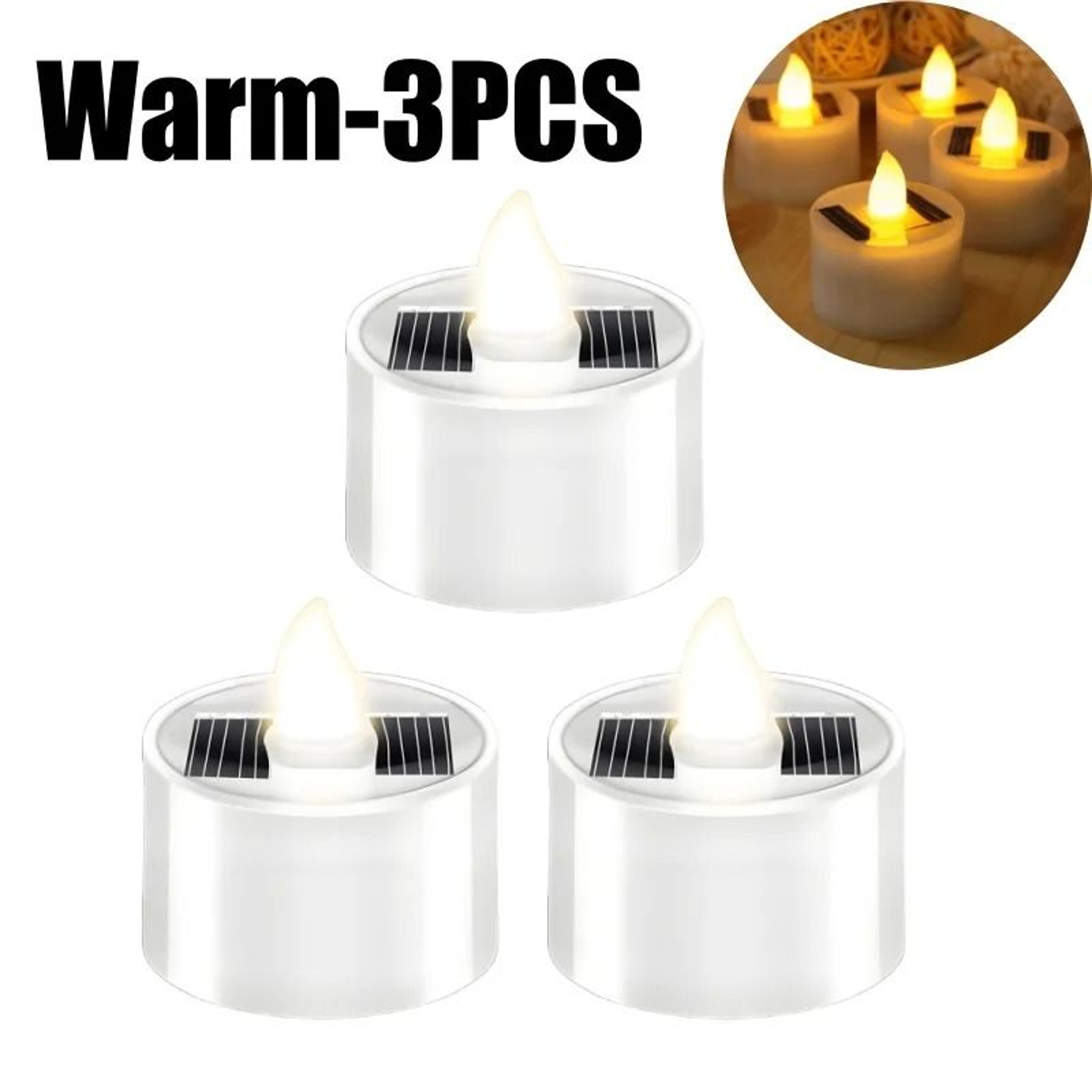 1 To 10 PCS Outdoor Solar Powered LED Tea Light Candles Realistic Flickering Lights For Patio Garde 8