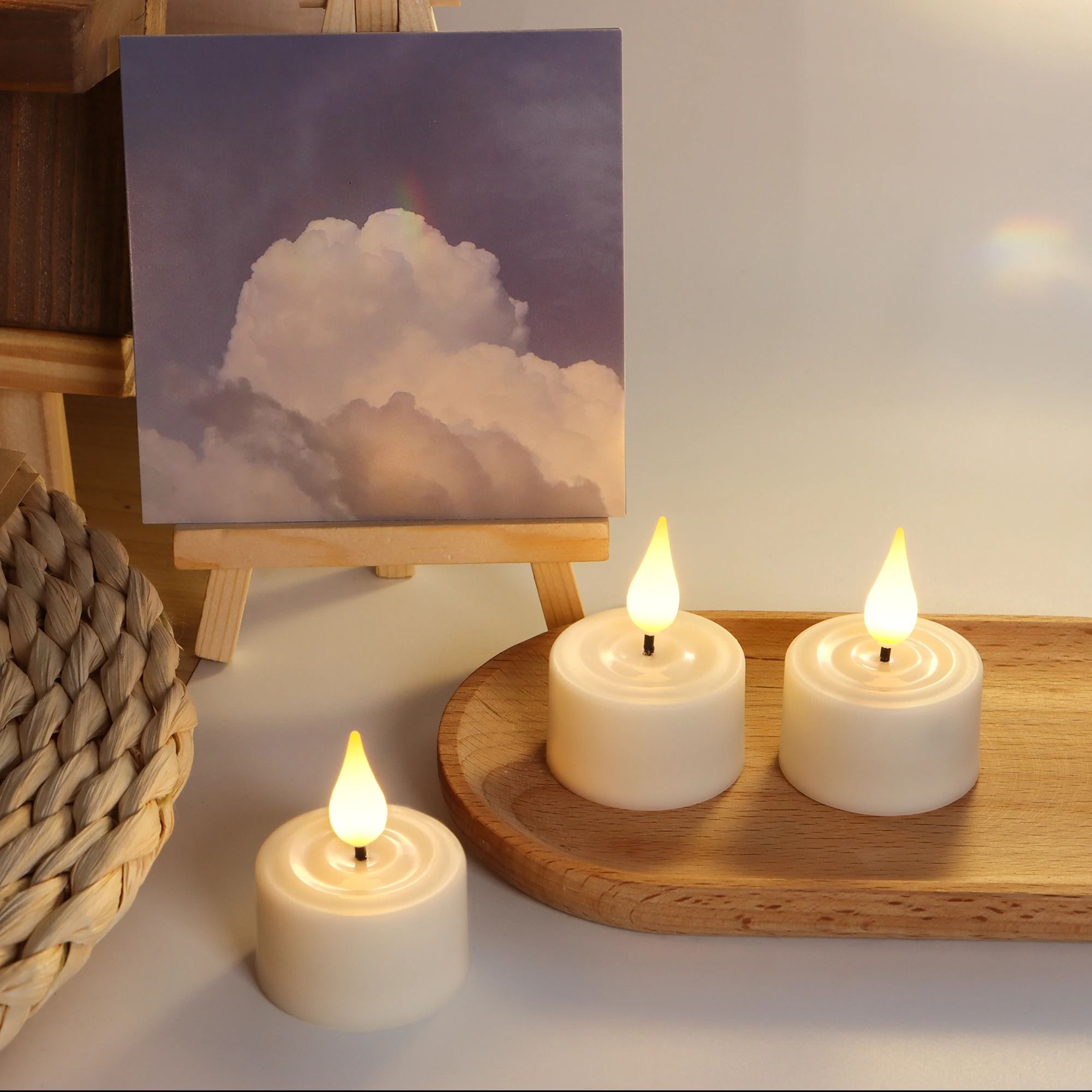 Rechargeable LED Flameless Candle Set With Timer Remote And Black Votive Cups For Indoor Home Decor 1
