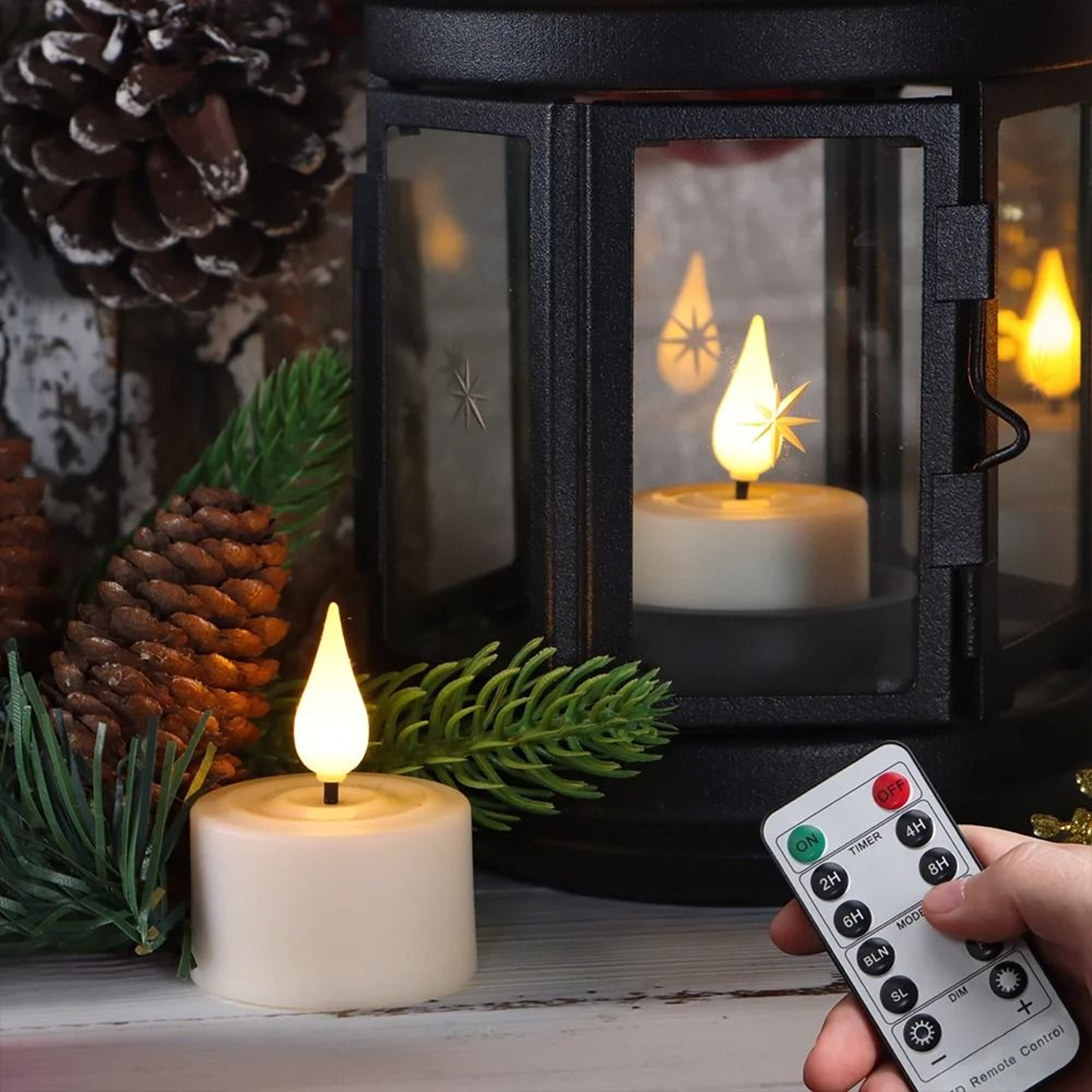 Rechargeable LED Flameless Candle Set With Timer Remote And Black Votive Cups For Indoor Home Decor 5