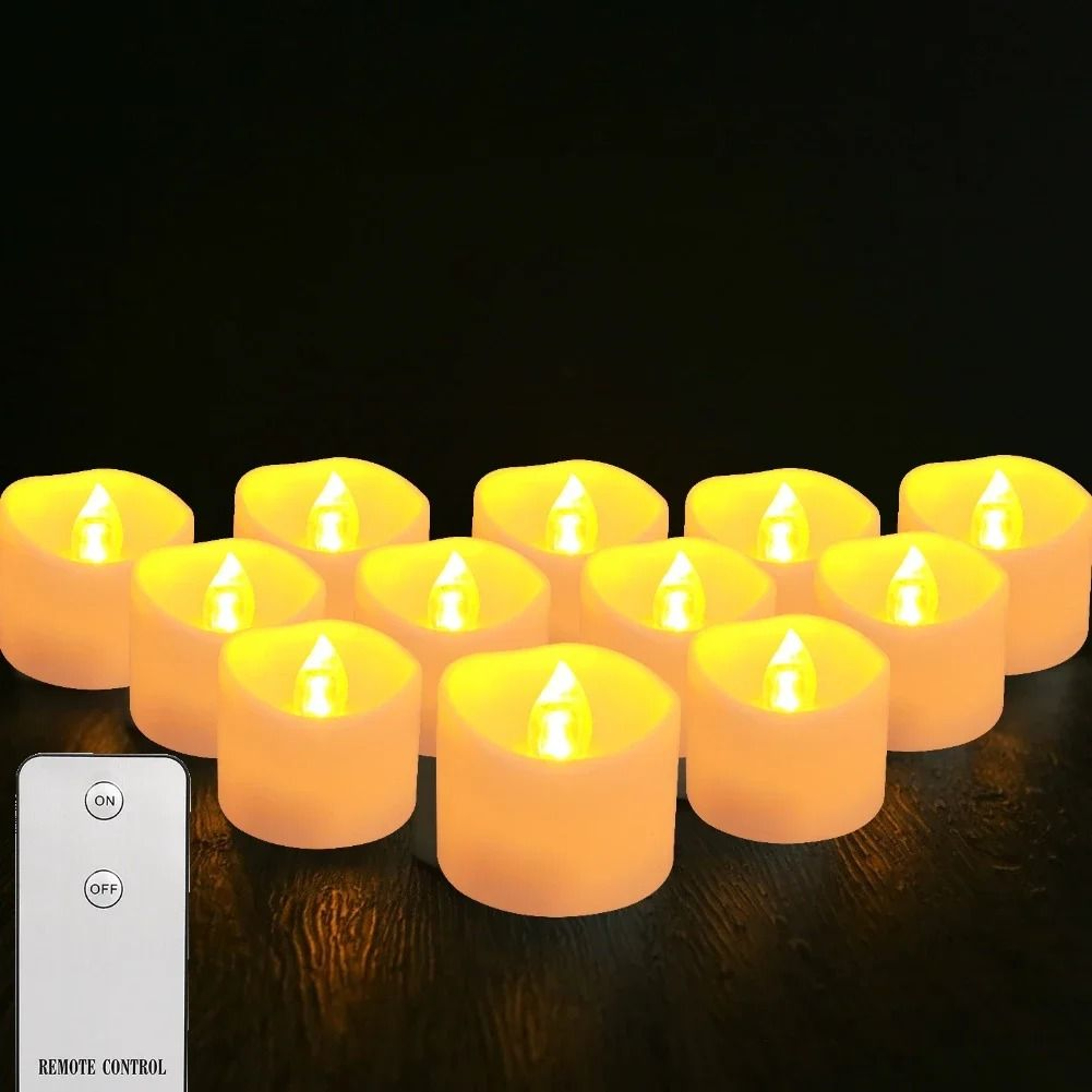 Battery Operated LED Tea Light Candles With Remote Control Flameless Flickering Lights For Wedding  10