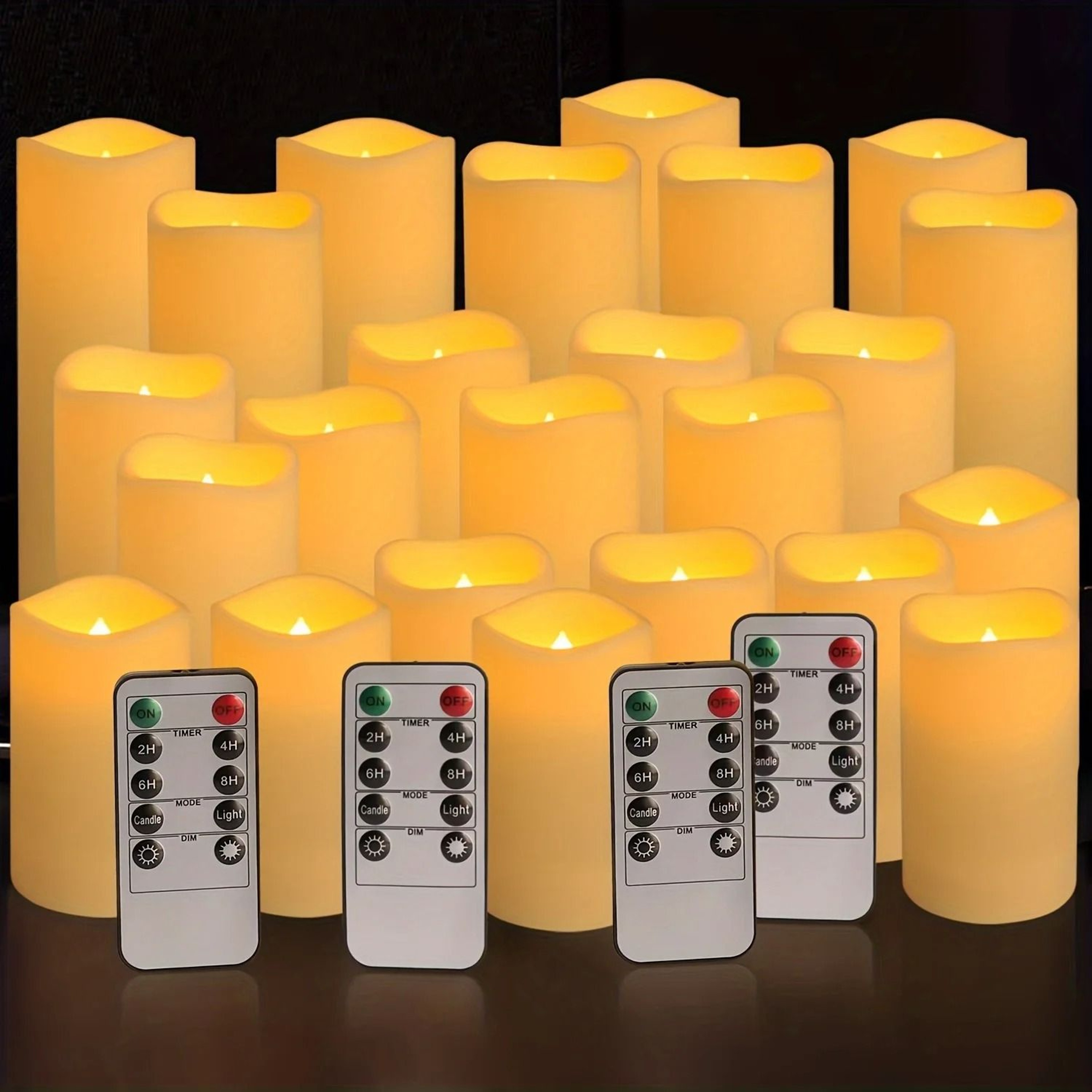 12 Or 24 Pcs Waterproof LED Candles With Remote Timers Battery Flickering Outdoor Lights For Patio  0