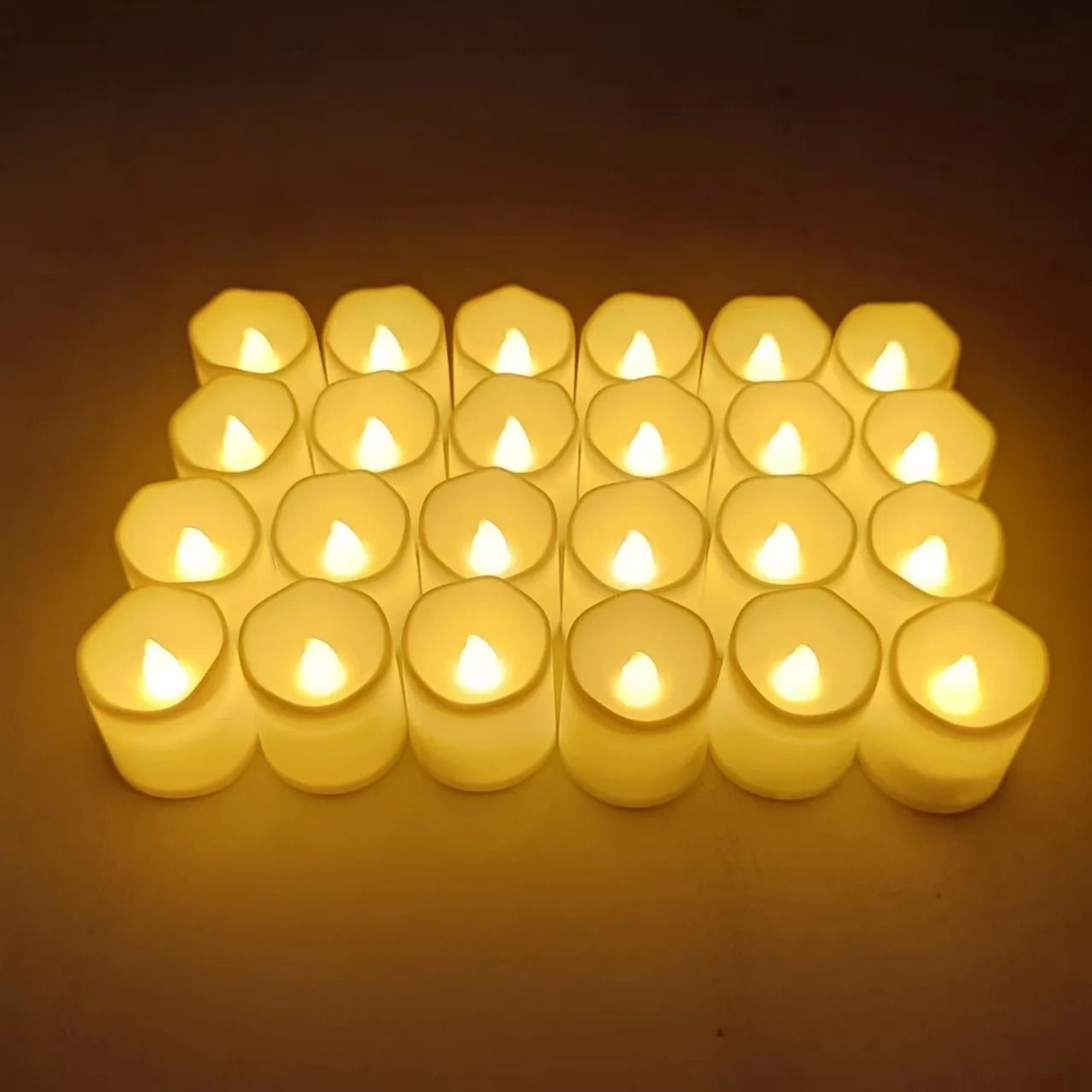 24 Pcs Flameless LED Creative Wishing Tea Light Candles Warm White Flickering Lights For Holiday De 2