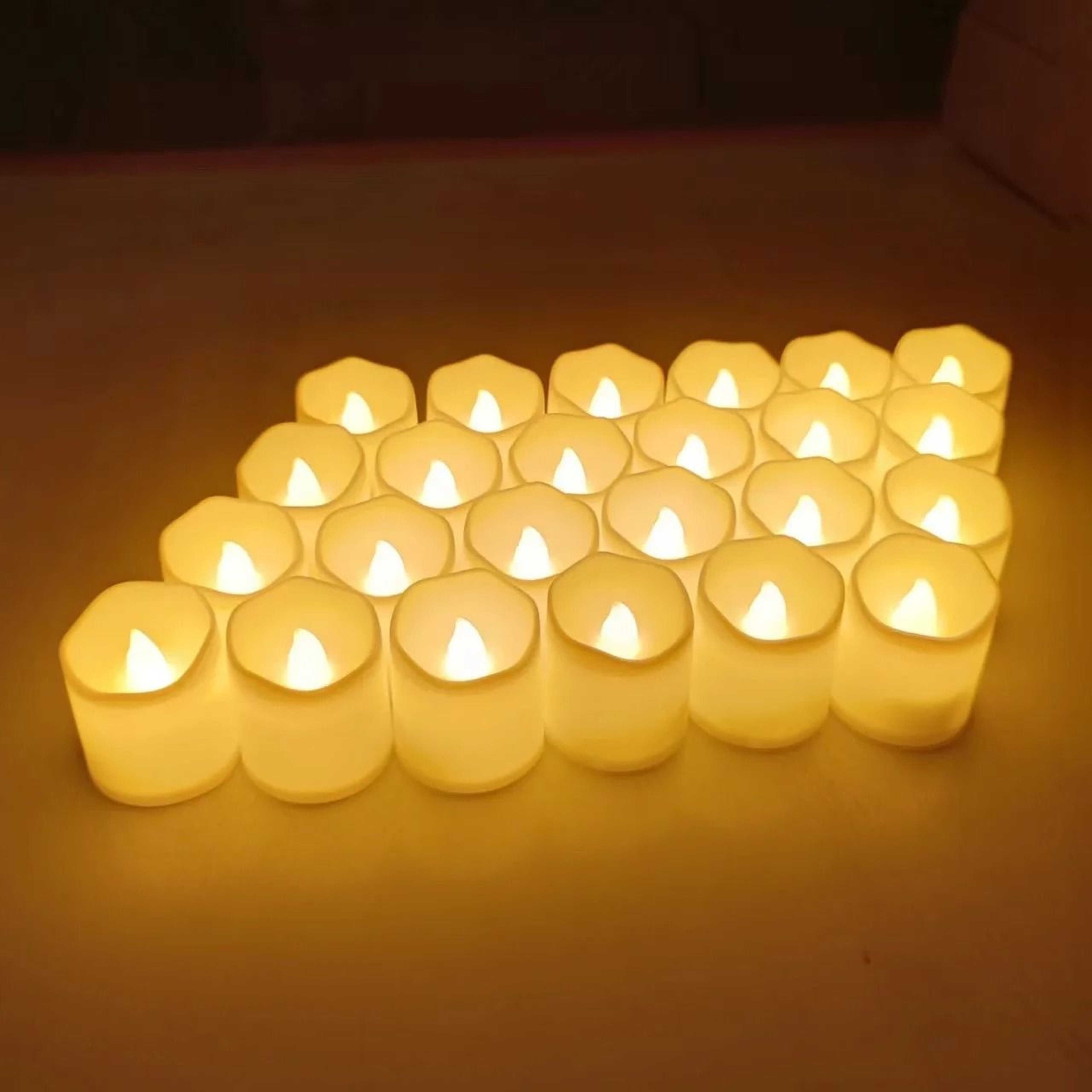 24 Pcs Flameless LED Creative Wishing Tea Light Candles Warm White Flickering Lights For Holiday De 3
