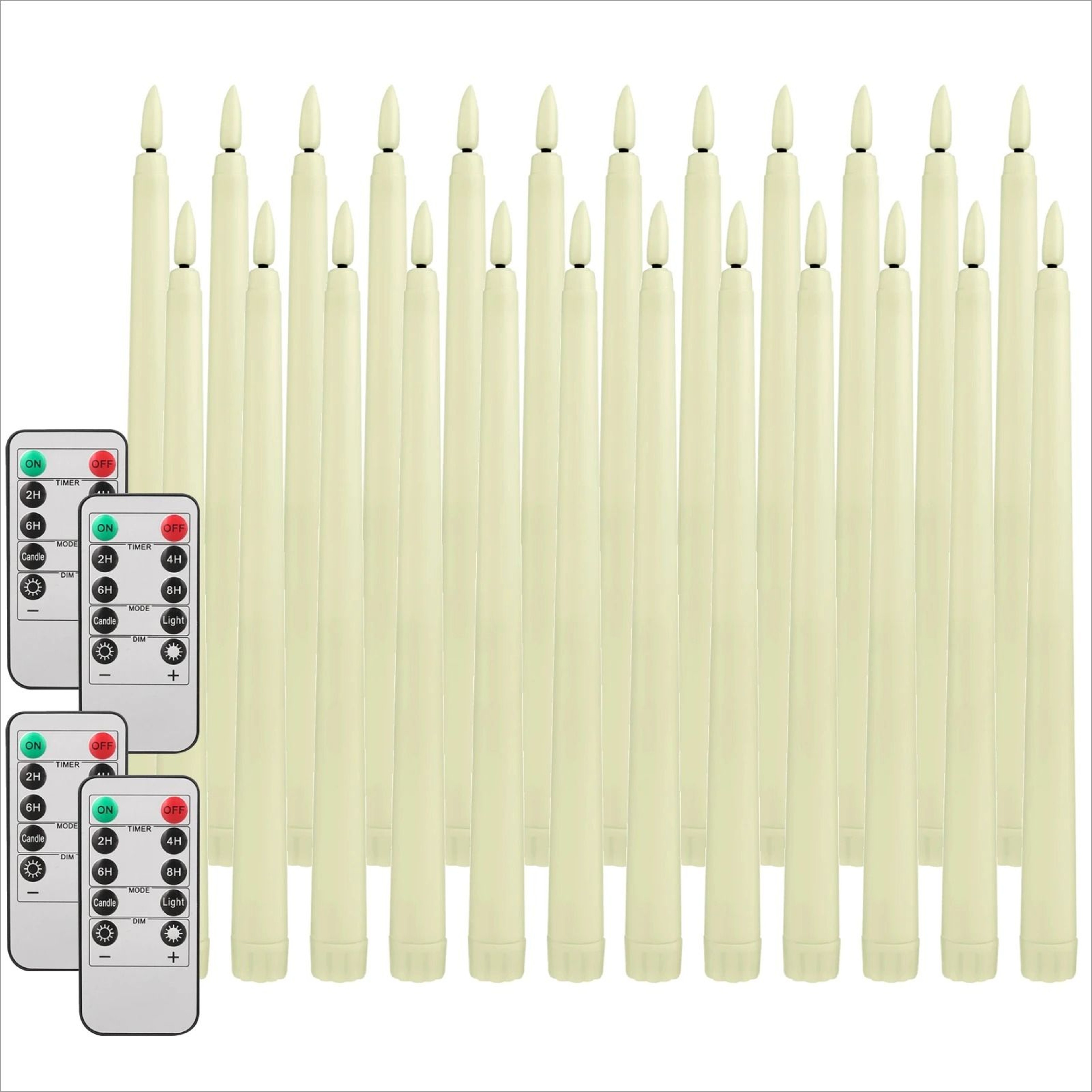 Flameless LED Taper Candles With Remote Control Battery Operated Flickering Wick Lights For Holiday 7