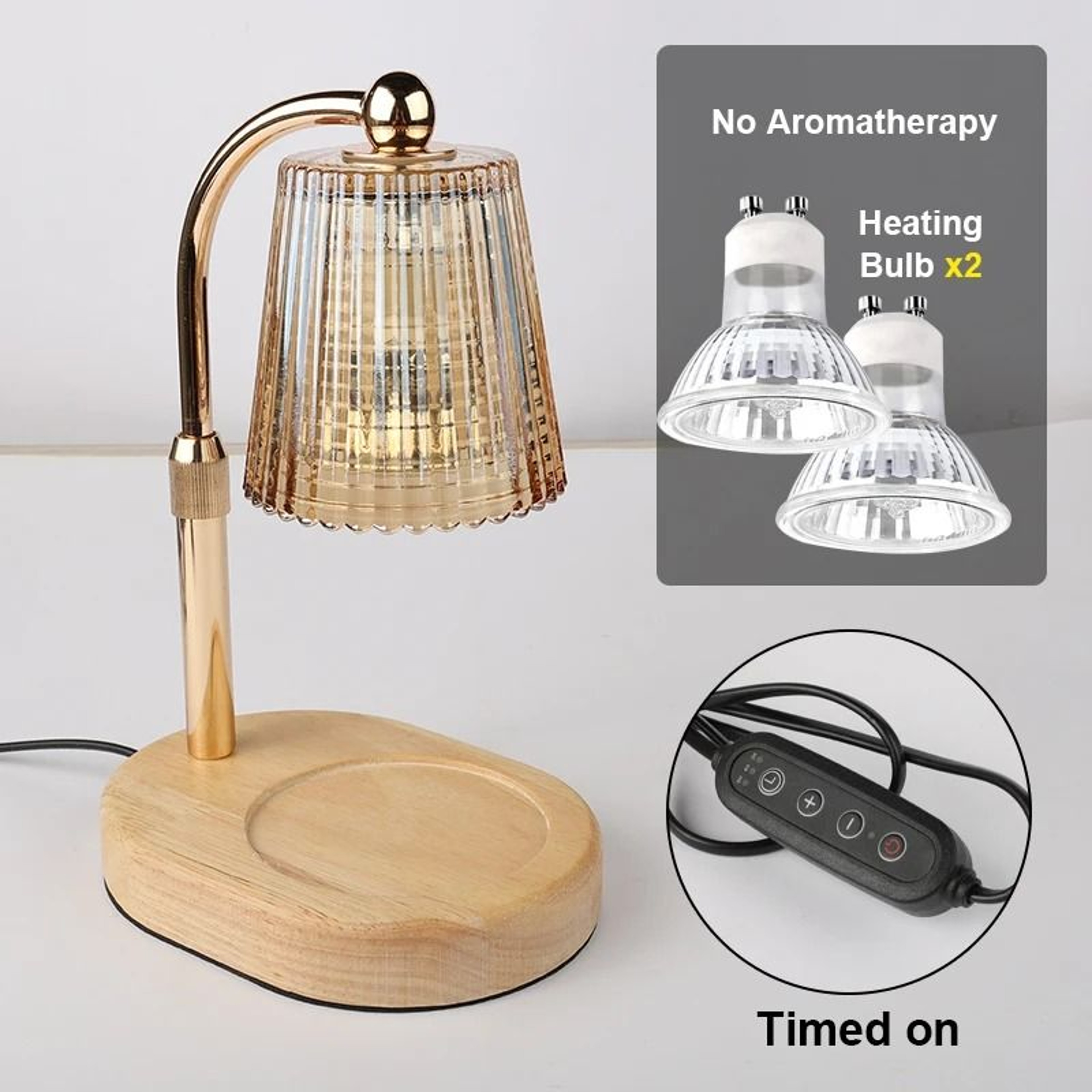 50W Glass Candle Warmer Lamp With Timer  Dimmable Control Cozy Electric Melting Light For Bedroom D 11