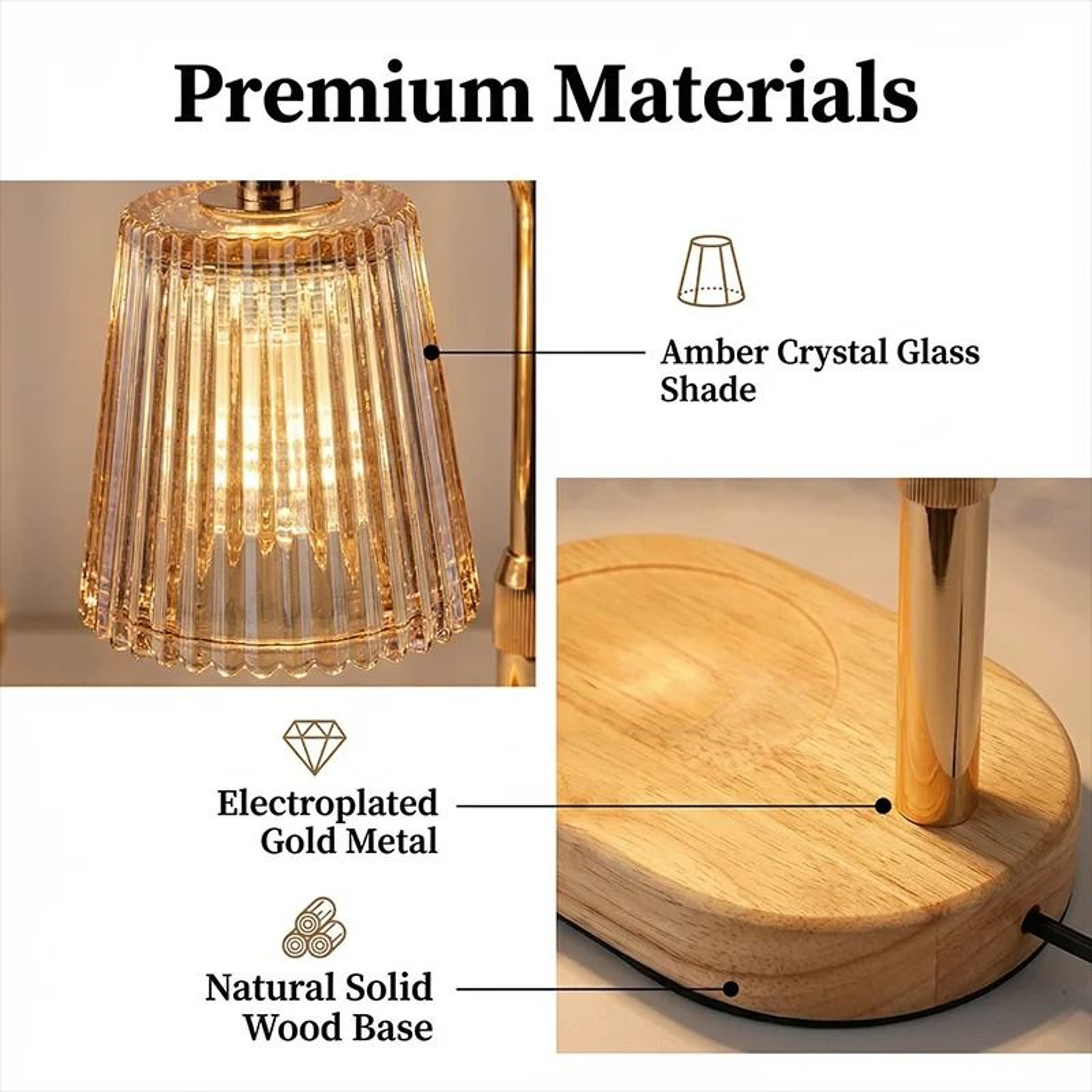 50W Glass Candle Warmer Lamp With Timer  Dimmable Control Cozy Electric Melting Light For Bedroom D 2