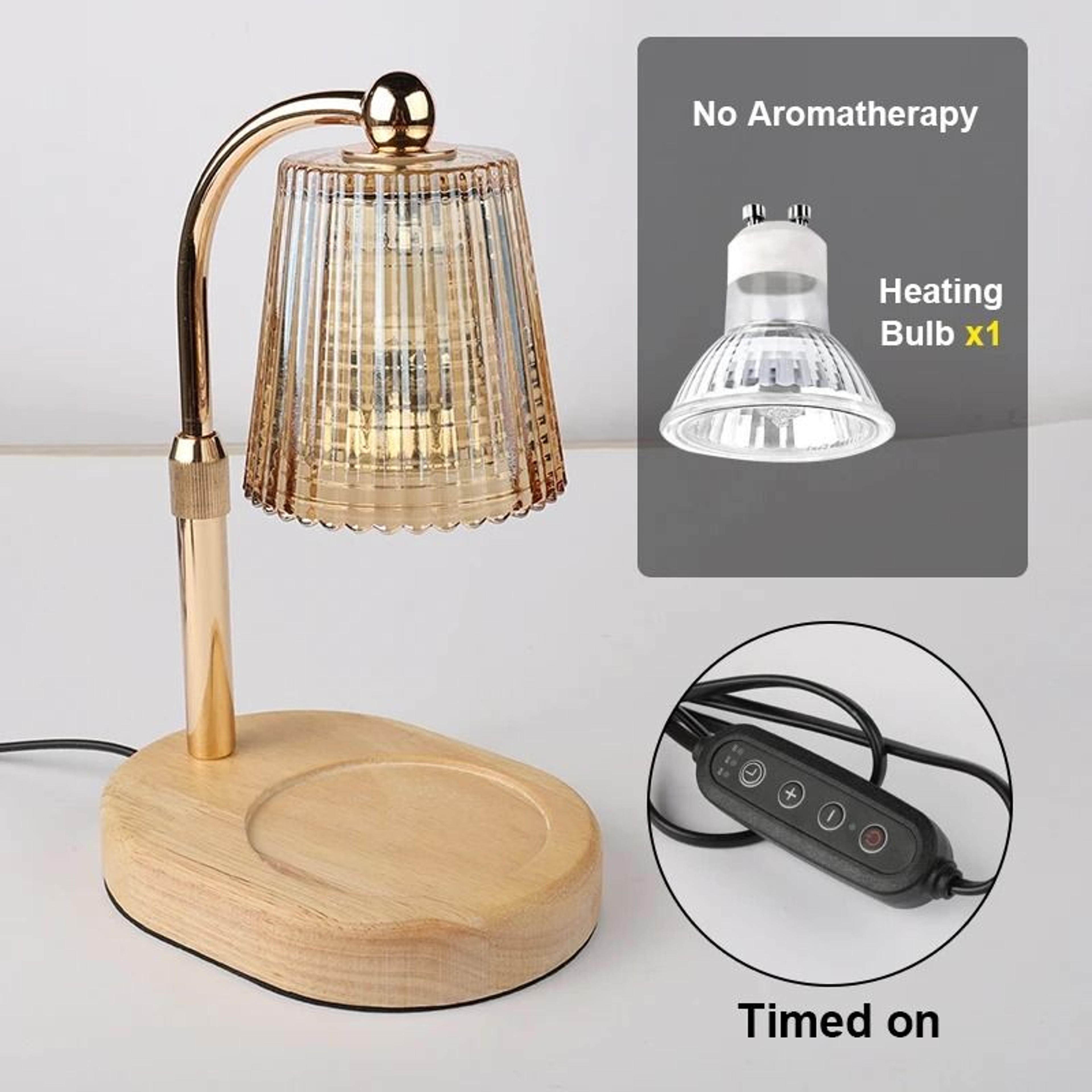 50W Glass Candle Warmer Lamp With Timer  Dimmable Control Cozy Electric Melting Light For Bedroom D 6