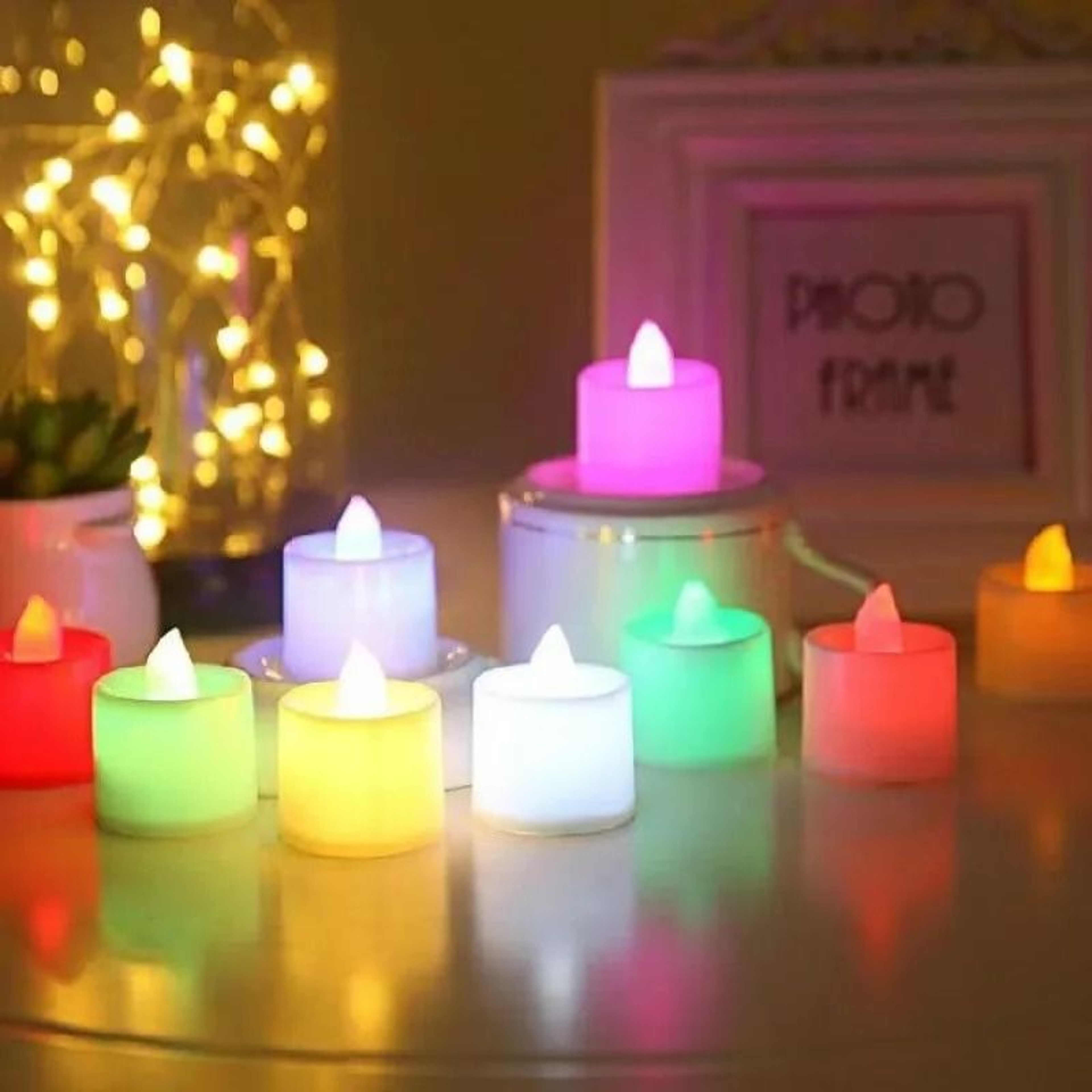 Flameless LED Creative Wishing Tea Light Candles Warm White Flickering Lights For Halloween Christm 4
