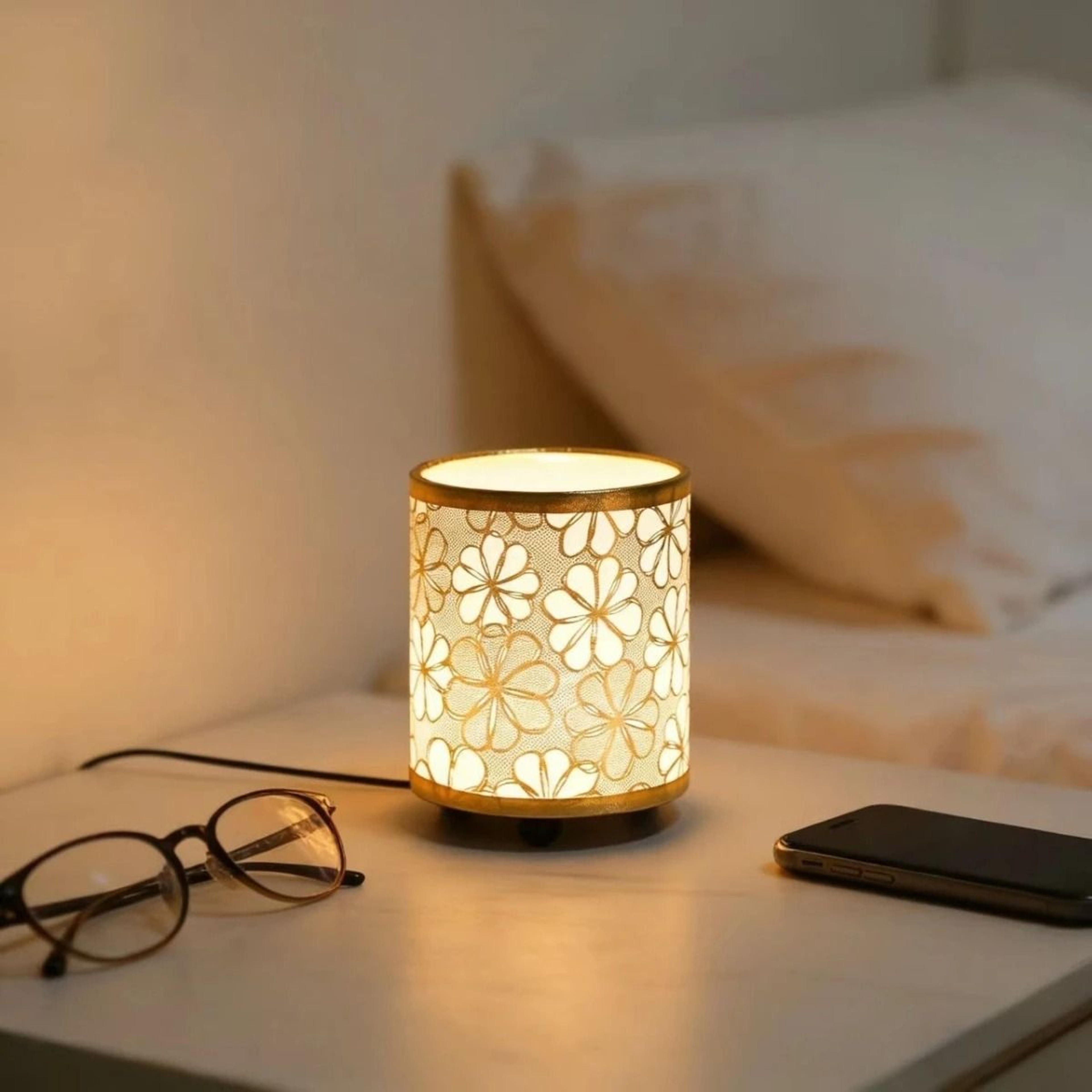Vintage Rustic Small Desktop LED Lamp Ambient Night Light For Bedroom Living Room 1