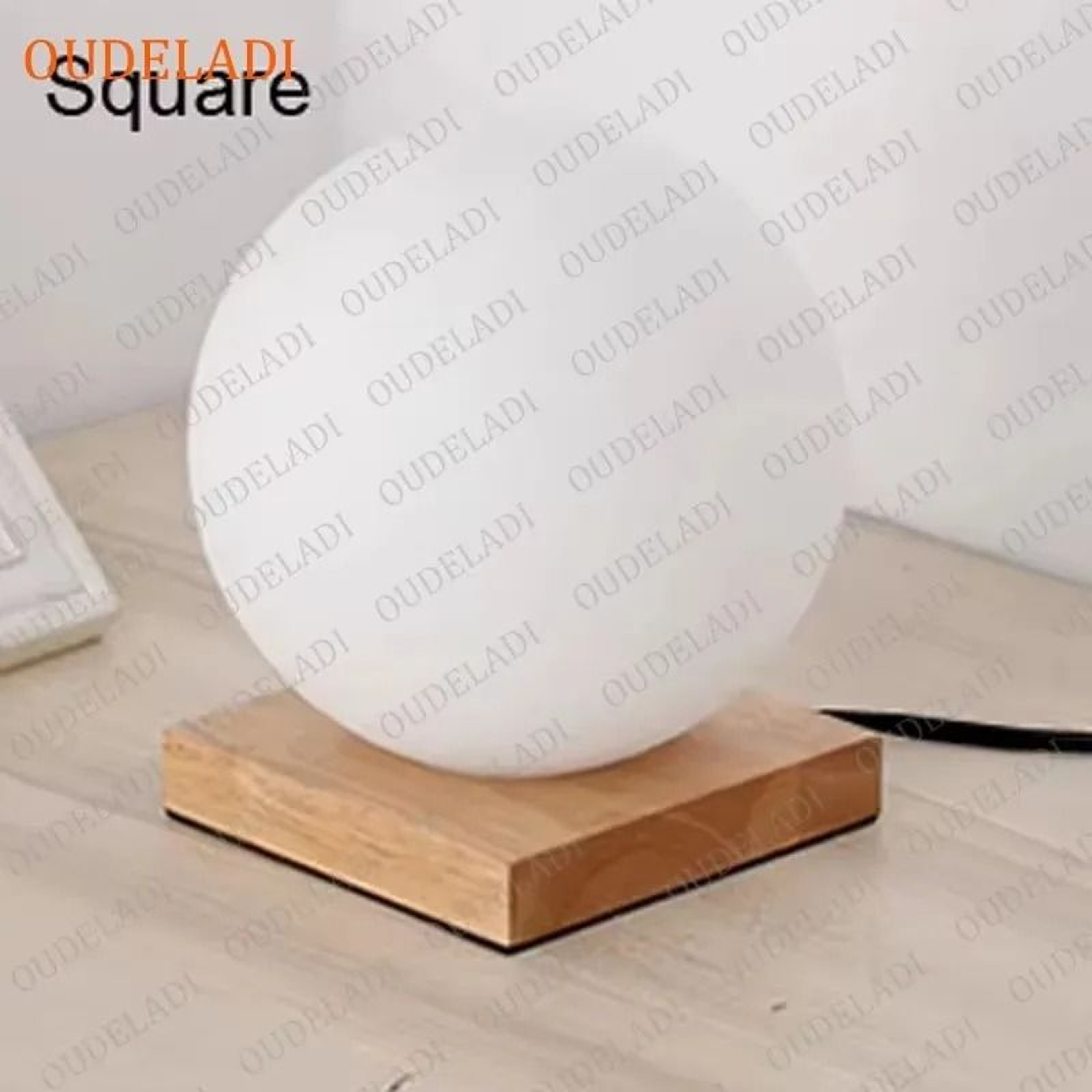OUDELADI Solid Wood Glass LED Bedside Table Lamp Warm Night Light For Bedroom 9