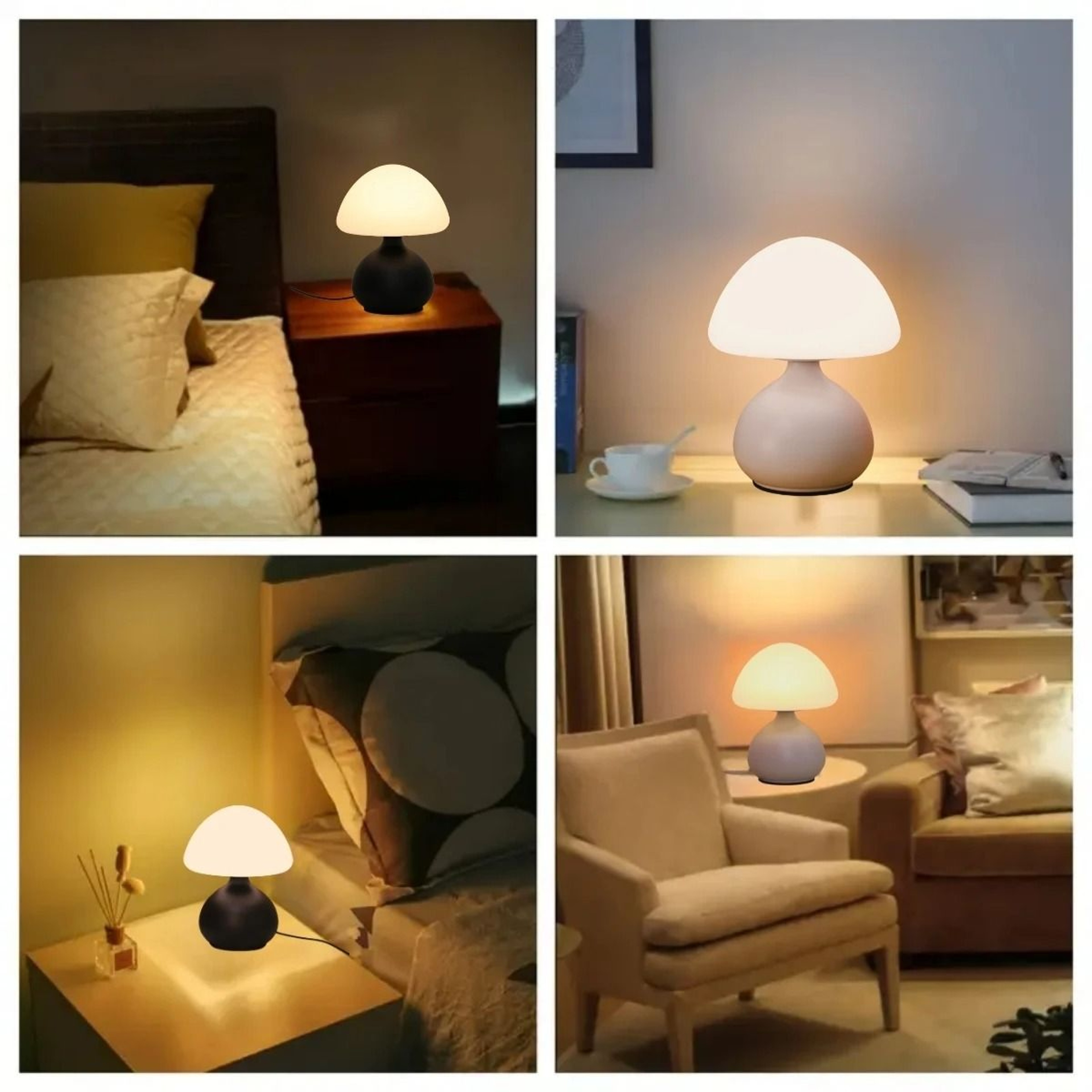 Dimmable Mushroom LED Table Lamp USB Powered Night Light For Bedroom Living Room 5