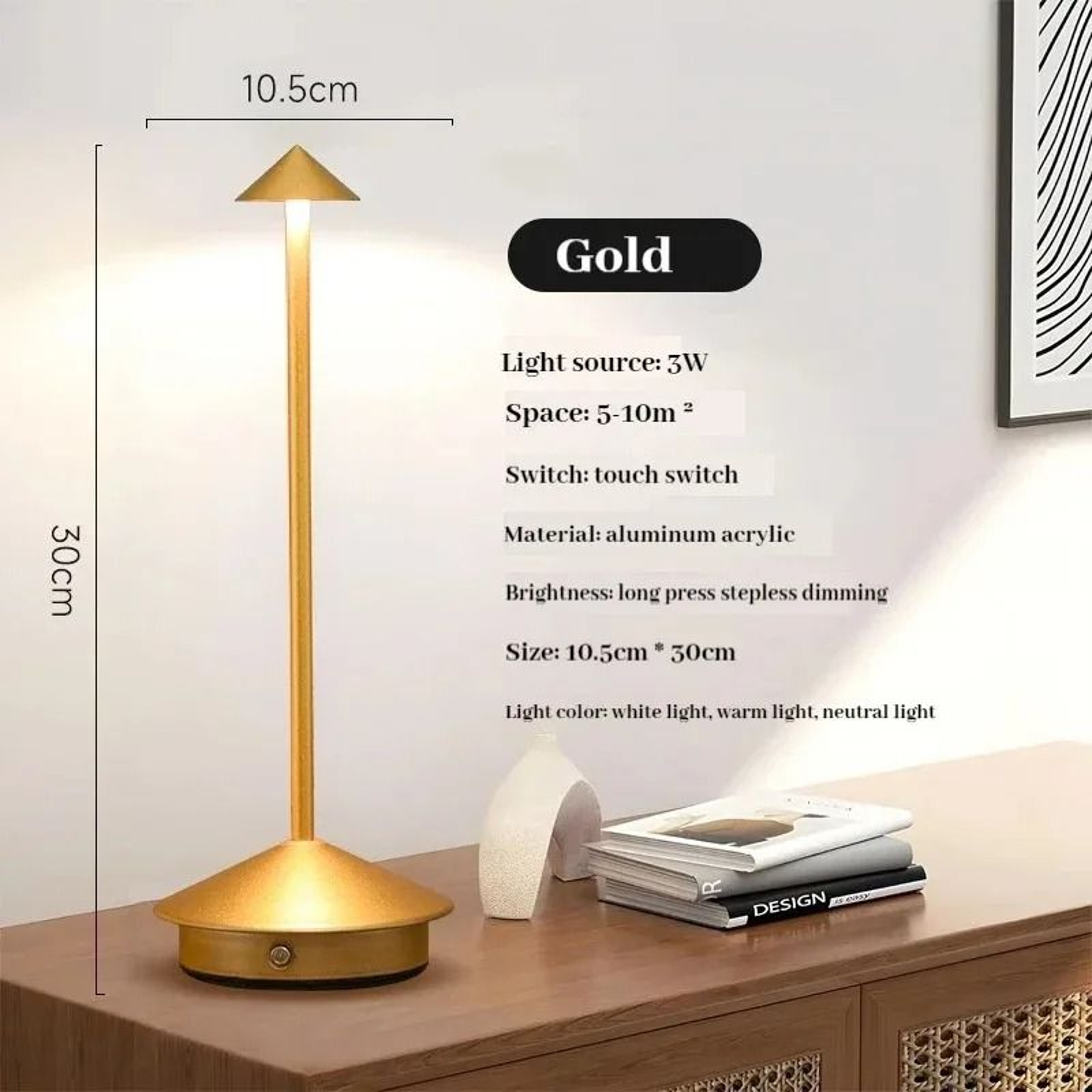 Rechargeable Creative Touch LED Table Lamp Type C Desk Night Light For Bar Hotel Coffee 2