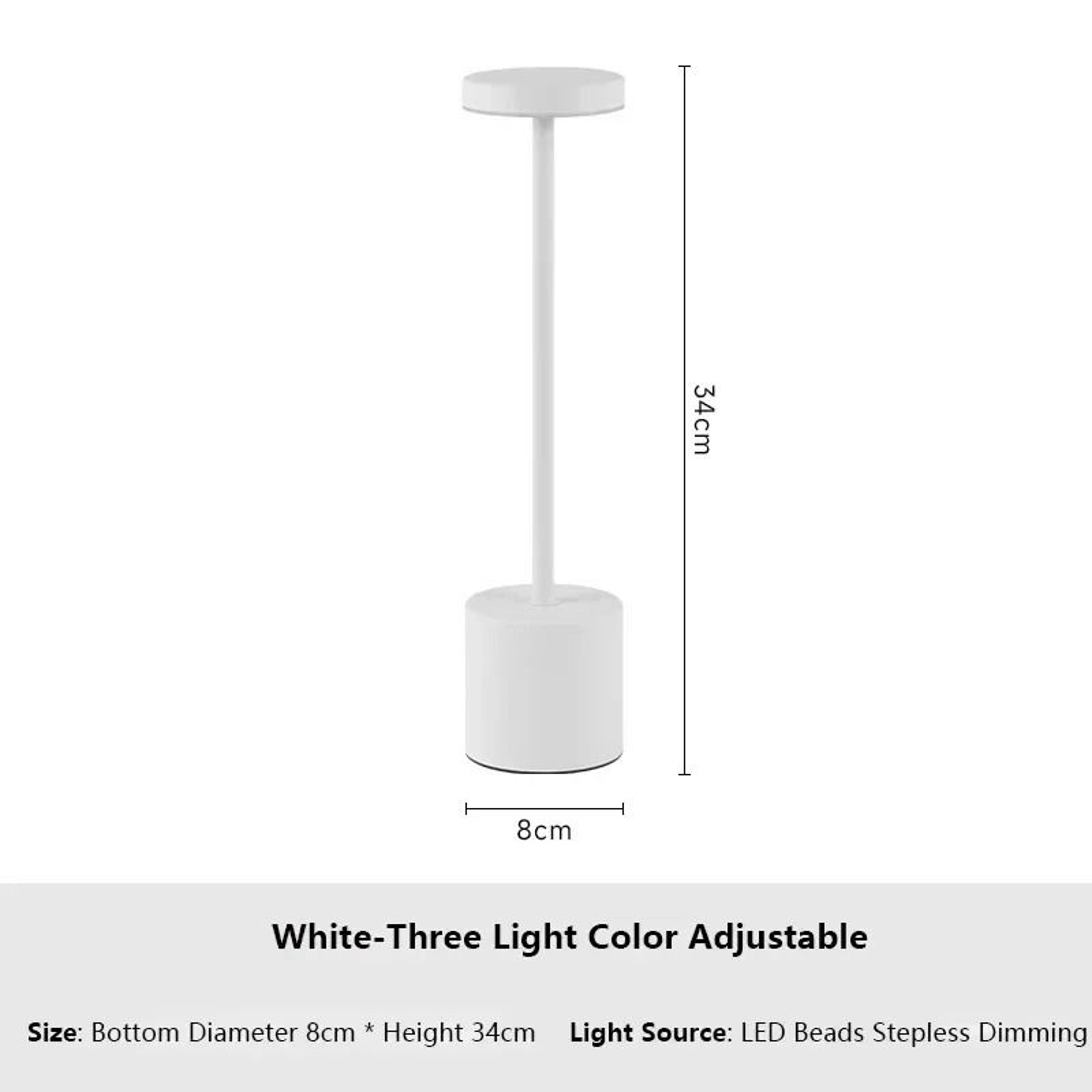 3 Colors In 1 Touch LED Table Lamp Type C Rechargeable Night Light For Bar Club Decor 6