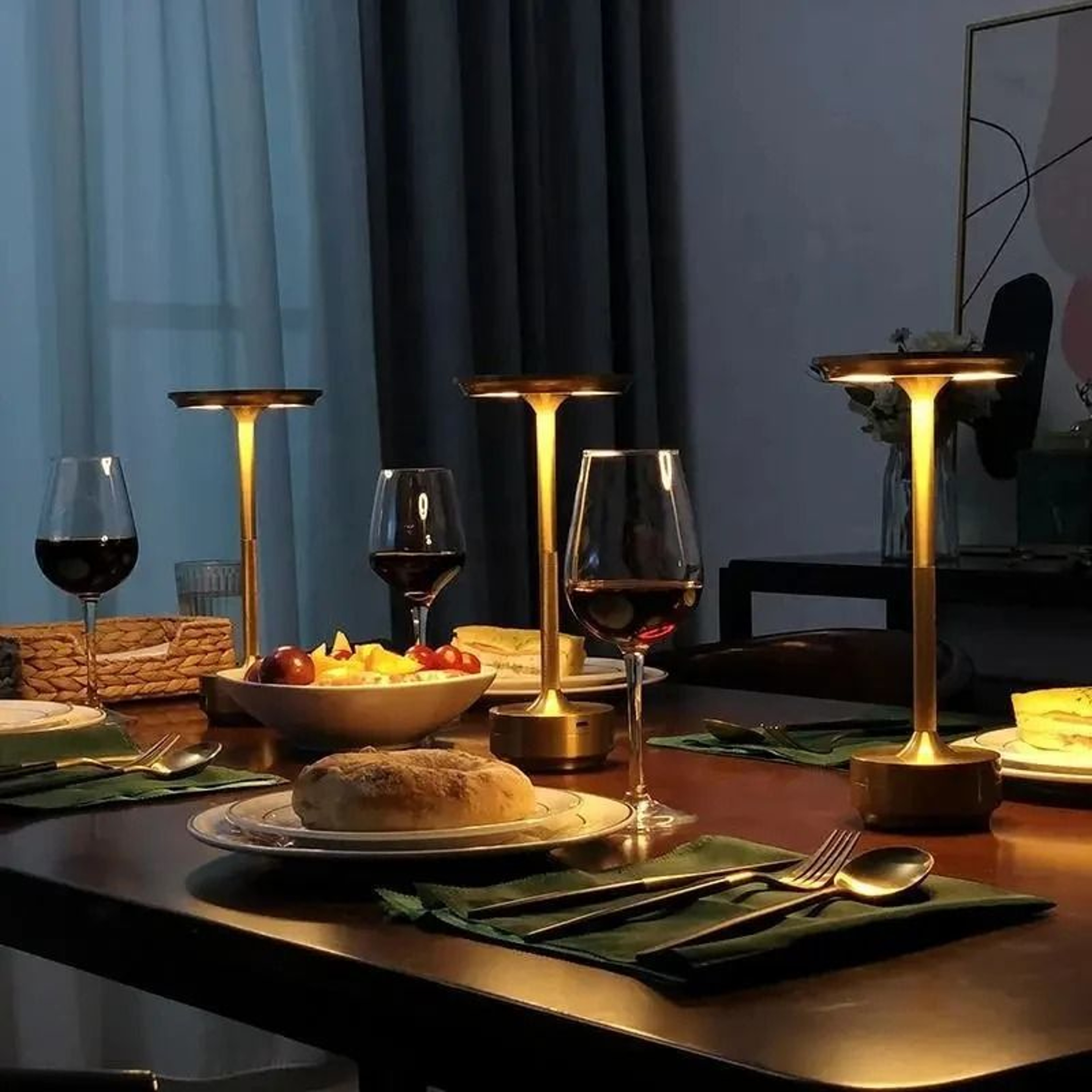 Retro Wireless USB Touch LED Table Lamp Dimmable Portable Desk Light For Restaurant Bar 5