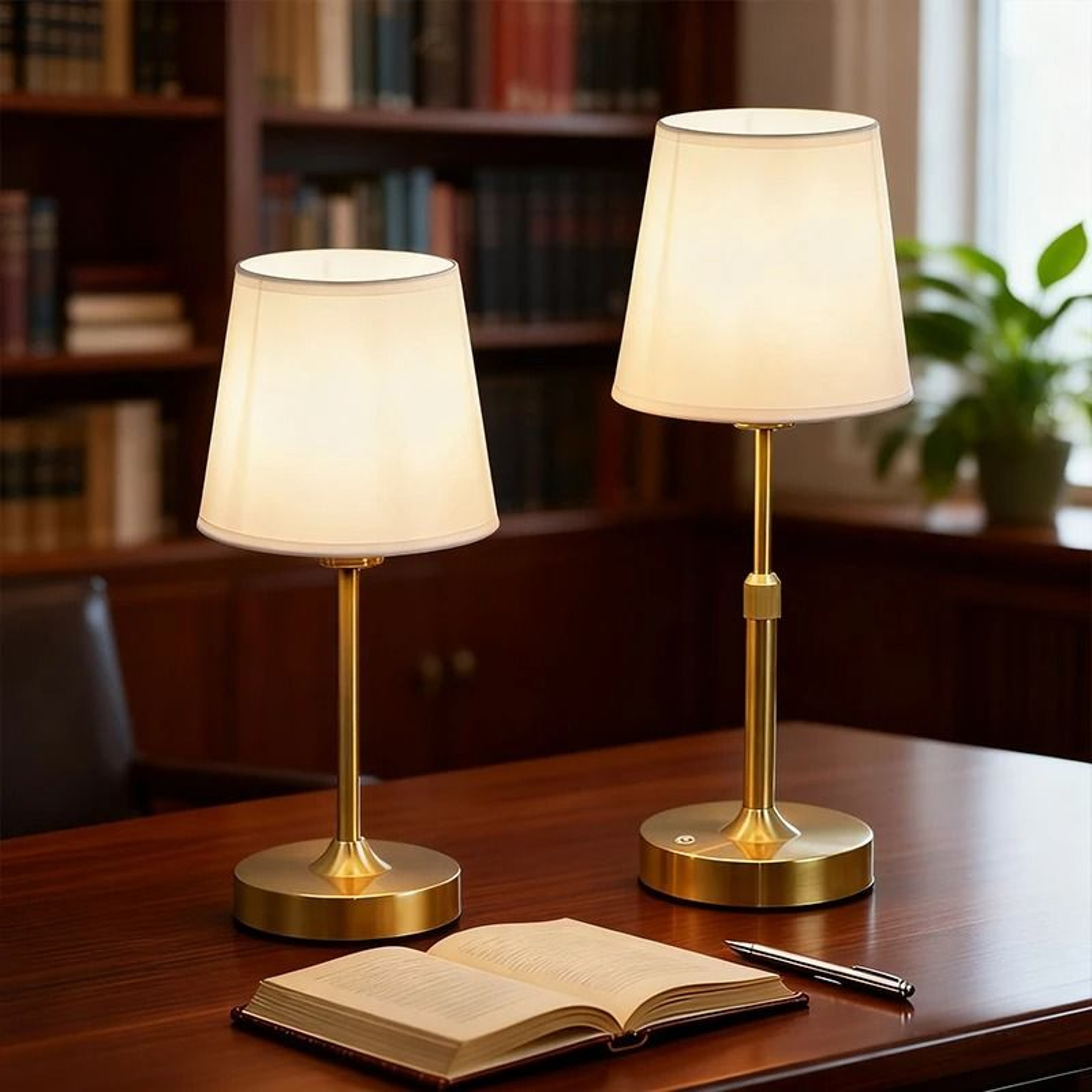 Fabric Touch Table Lamp Rechargeable Bedside Desk Light With Replaceable Bulb For Hotel Room 1