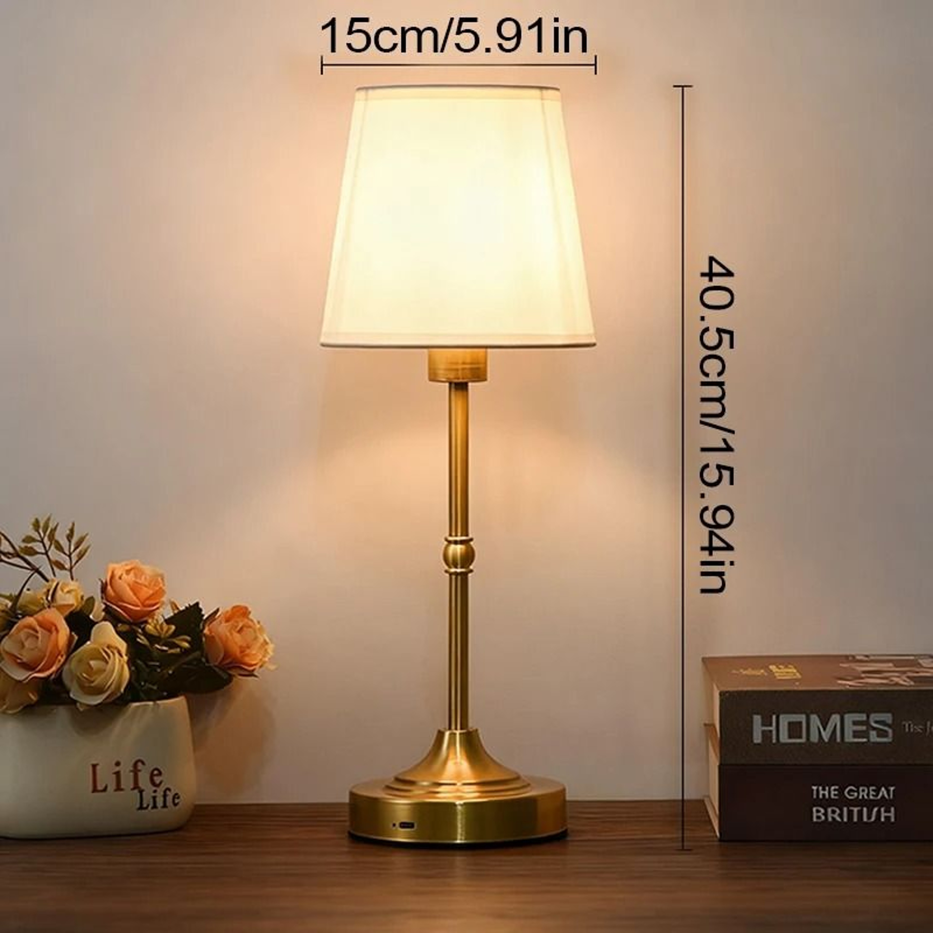 Fabric Touch Table Lamp Rechargeable Bedside Desk Light With Replaceable Bulb For Hotel Room 5