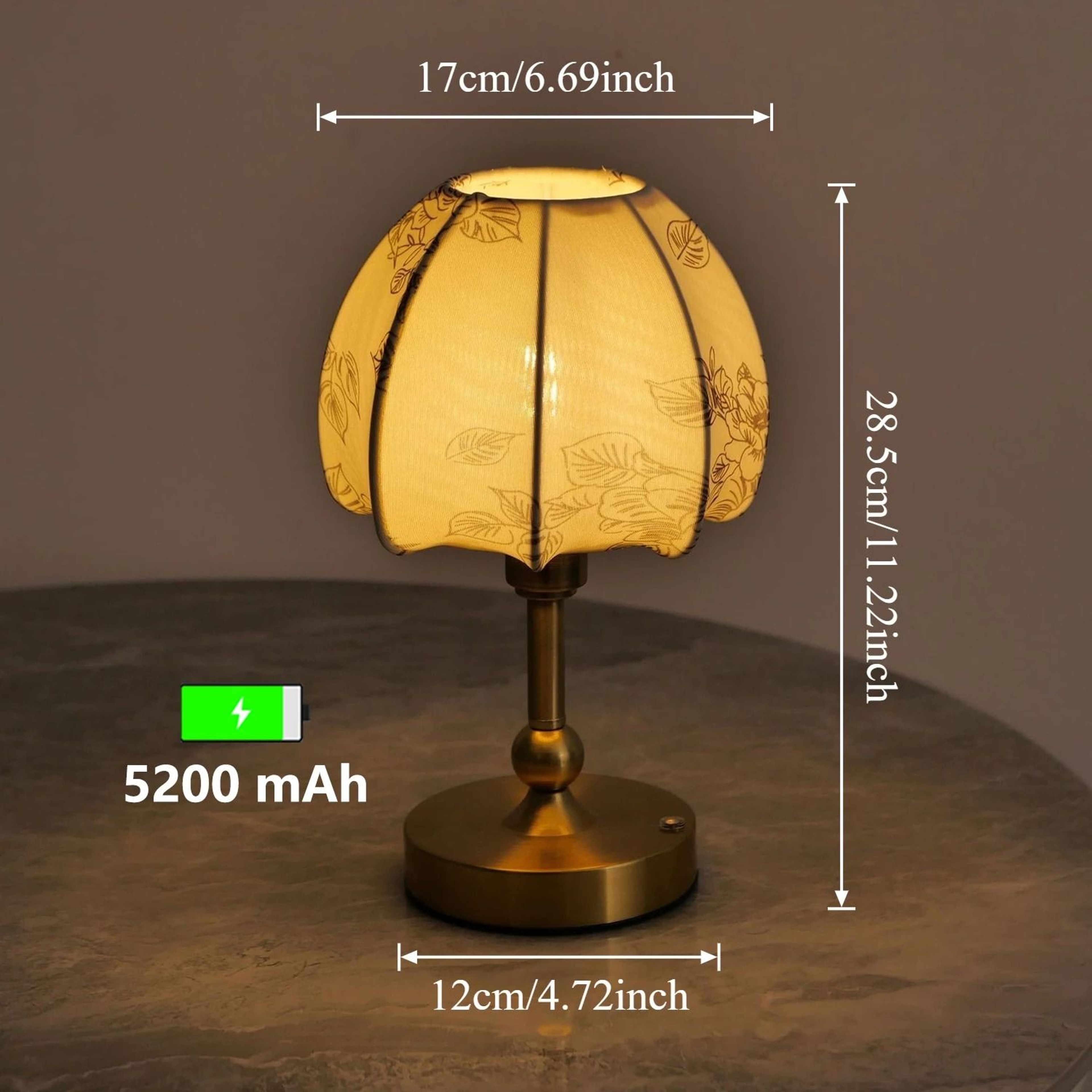 LED Touch Sensor Wireless Table Lamp USB Rechargeable Reading Light For Restaurant Hotel Bedroom 7