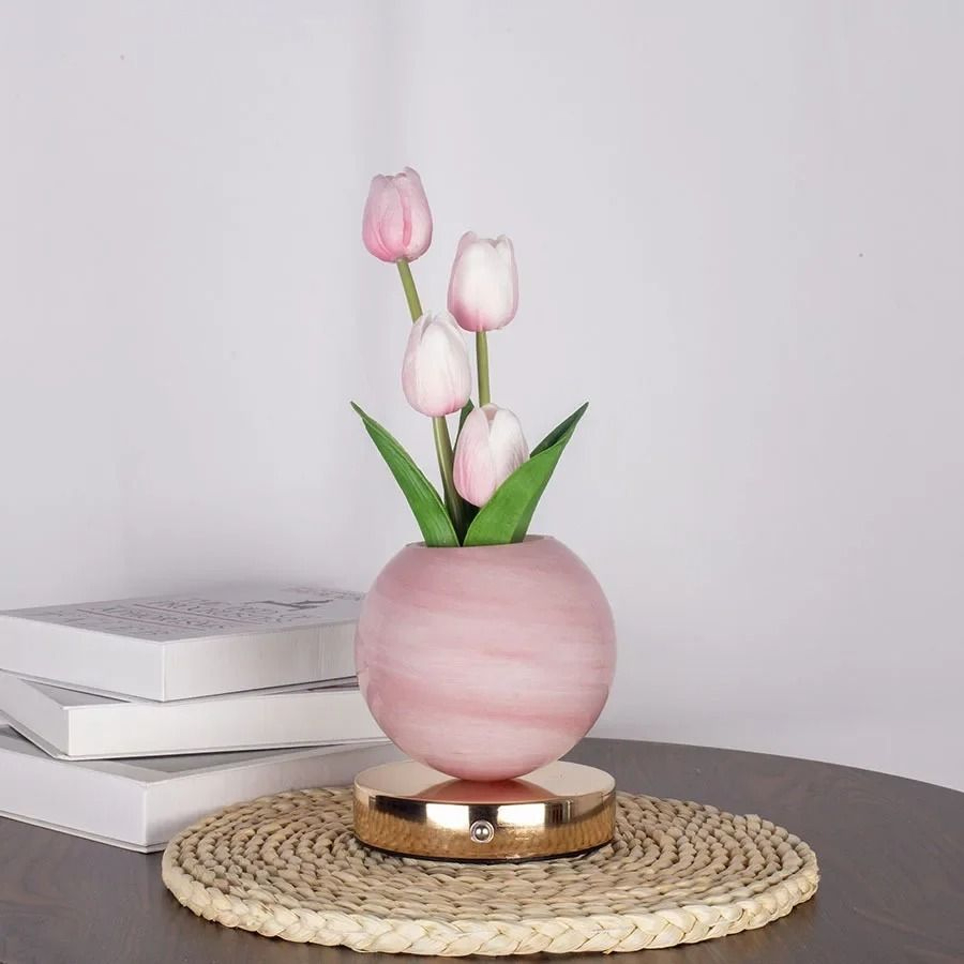 Tulip LED Floral Night Light USB Rechargeable Bedside Table Lamp For Bedroom Christmas Decor 4