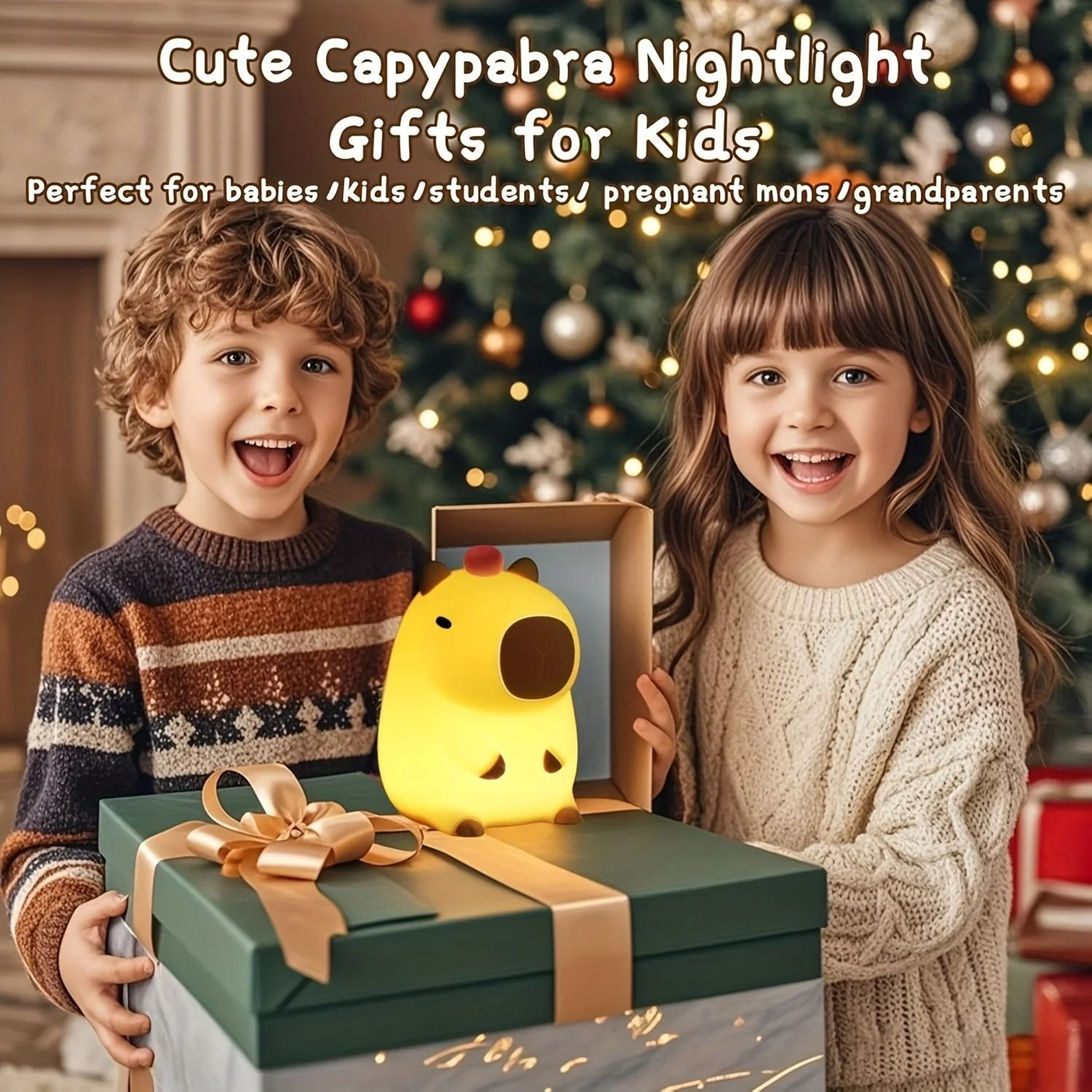 Capybara LED Night Light Touch Sensor Timer Controlled Rechargeable Bedroom Nursery Decor Gift 1