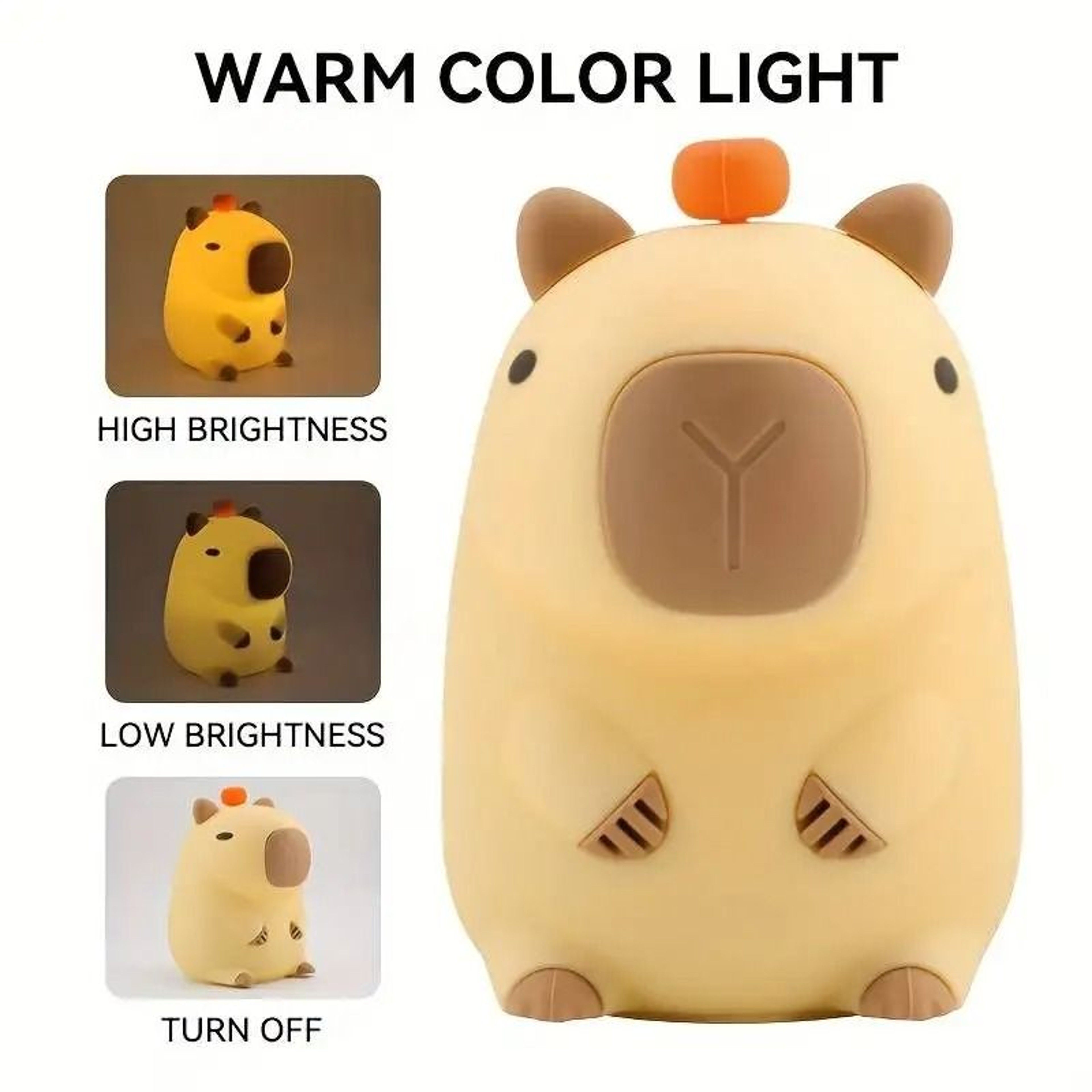 Capybara LED Night Light Touch Sensor Timer Controlled Rechargeable Bedroom Nursery Decor Gift 6